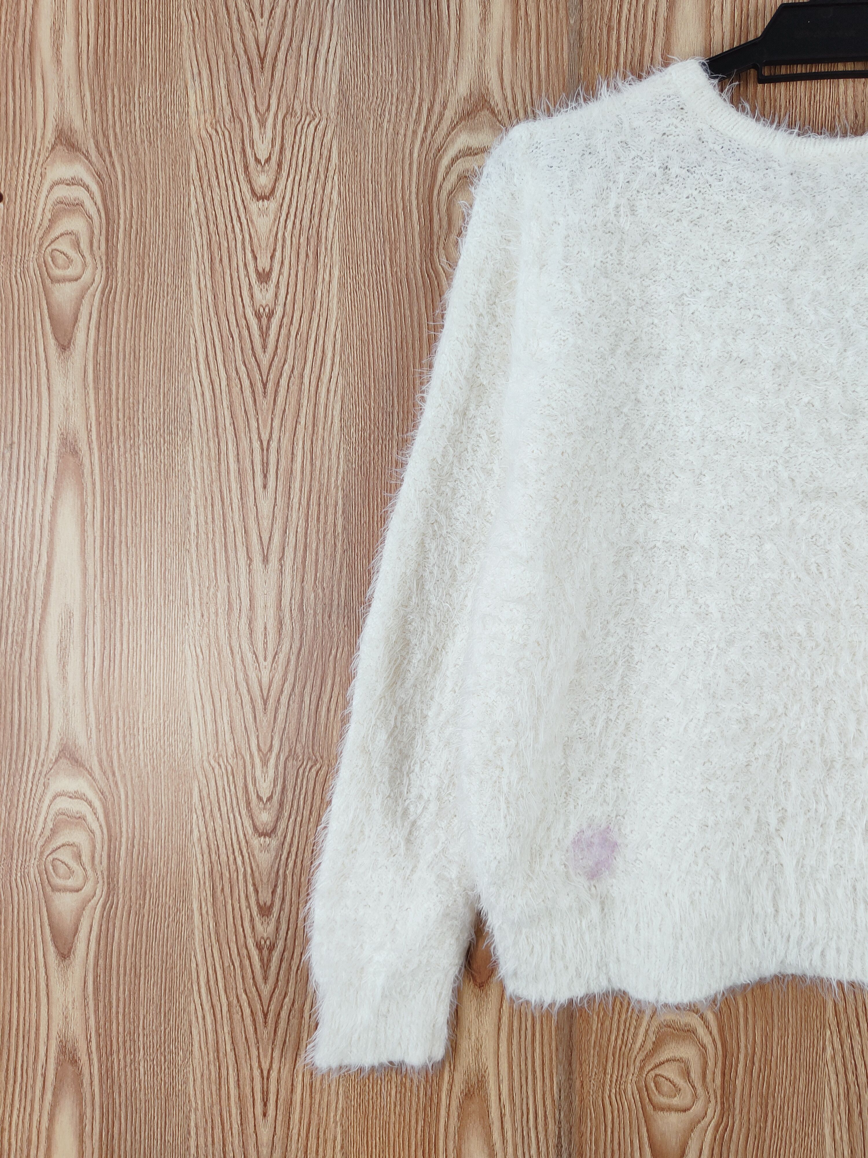 Japanese Brand × Vintage C.o.l.z.a Cream Fur Mohair Knitwear Cardigan Size L / US 10 / IT 46 - 9 Thumbnail