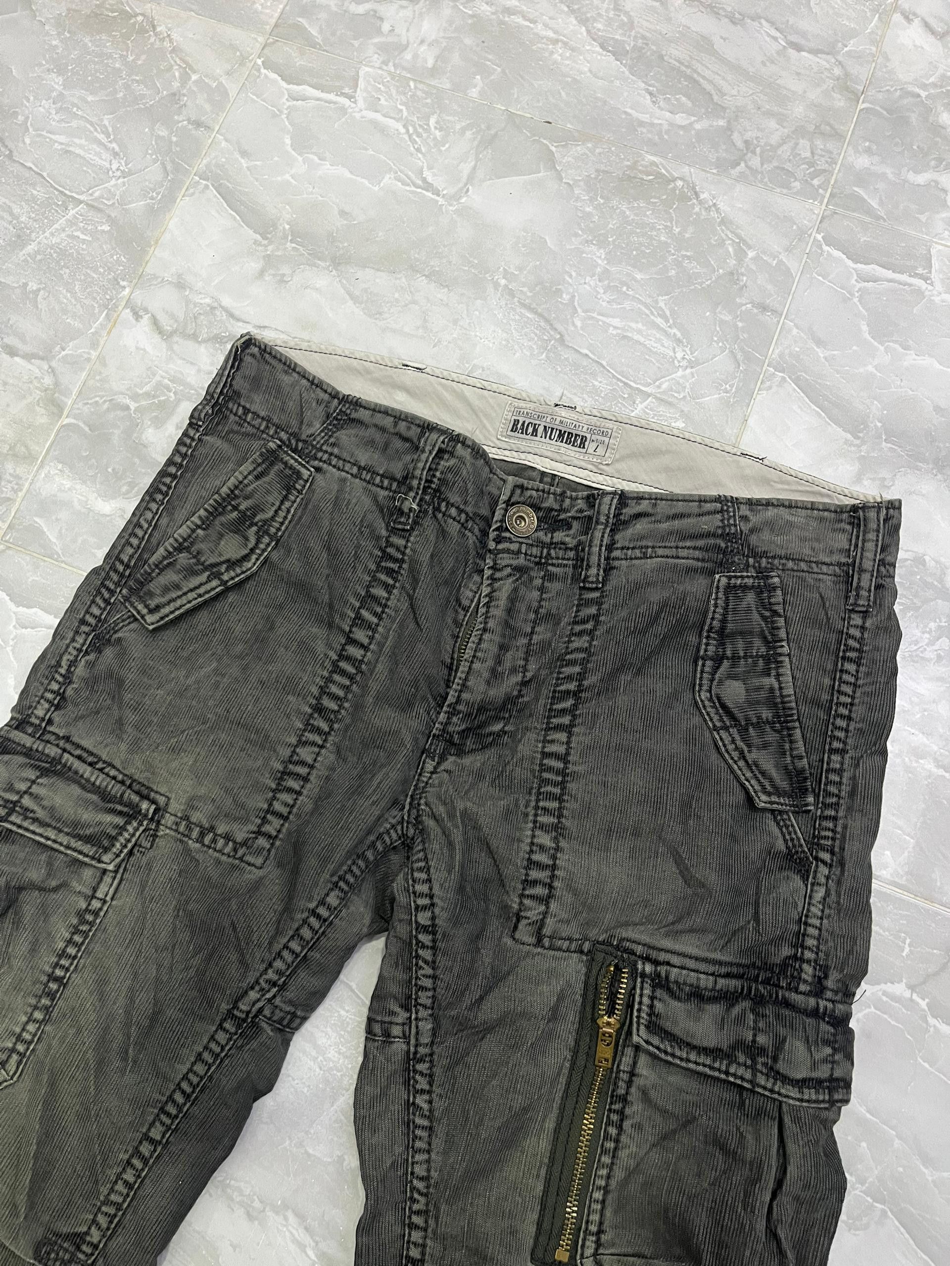 Japanese Brand Back Number Corduroy Cargo Cropped Military Pants Size US 32 / EU 48 - 2 Thumbnail