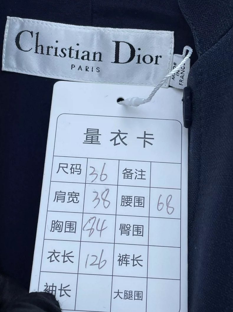 Dior Dior Dark blue stand-up collar waisted long dress 2504-Next Size XS / US 0-2 / IT 36-38 - 6 Thumbnail