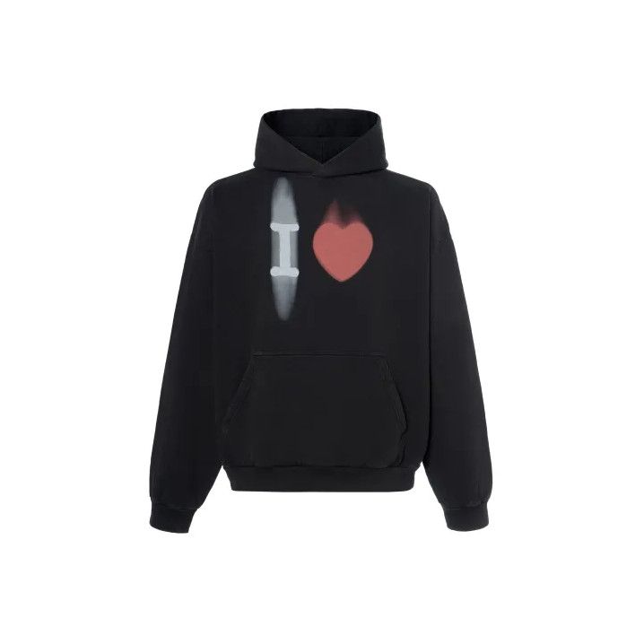 Balenciaga Balenciaga SS23 Black Hoodie with Heart Print Size US XL / EU 56 / 4 - 1 Thumbnail