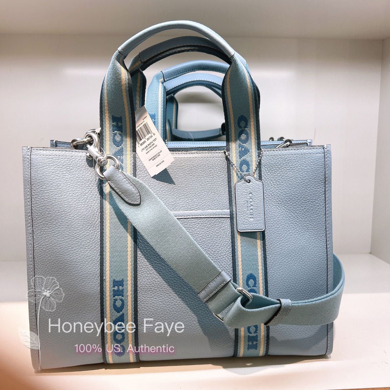 image of NWT Coach Smith Tote Cm067 in Silver, Women's