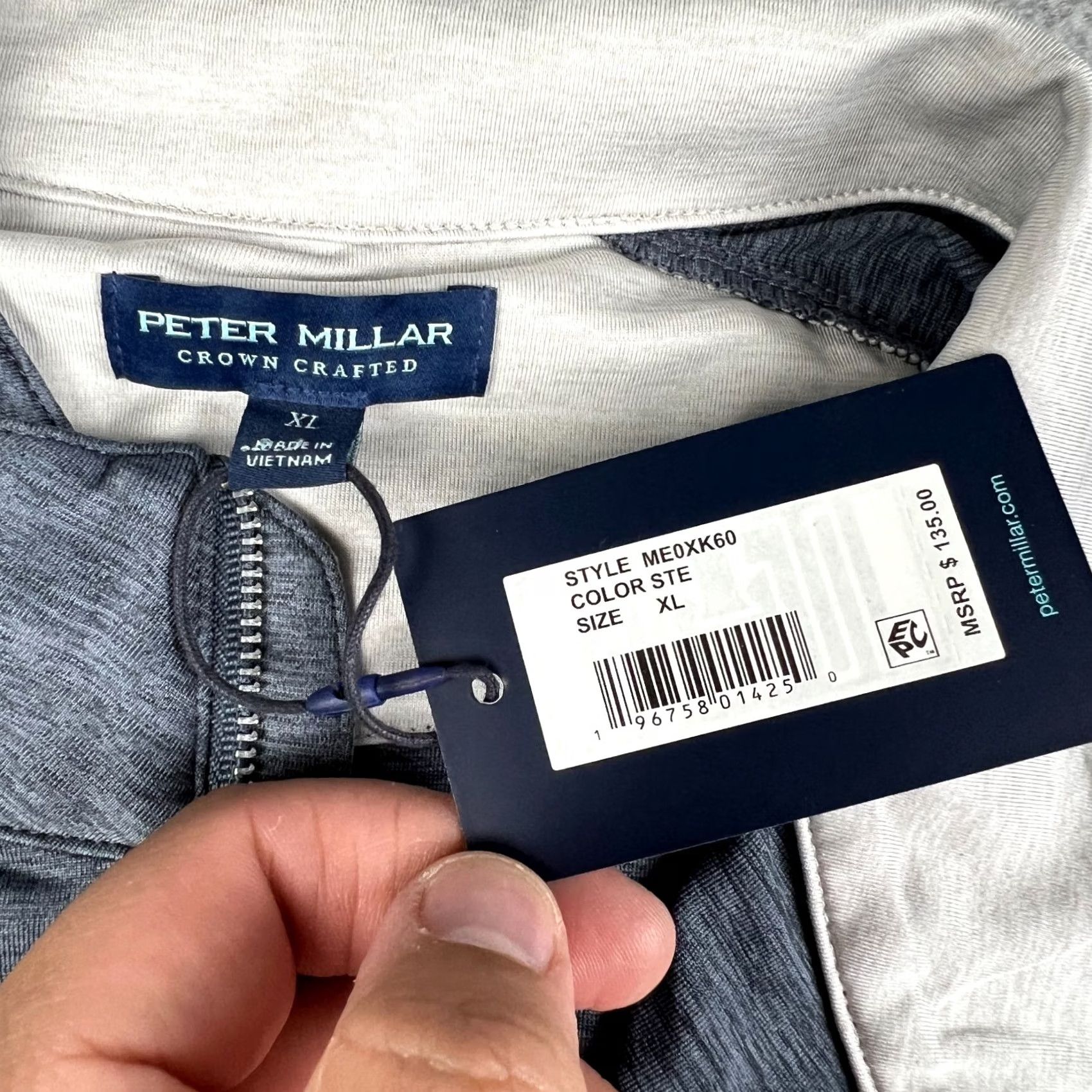 Peter Millar Peter Millar Crown Sport Stealth Performance Quarter Zip Pullover XL Blue Golf Pullover Size US XL / EU 56 / 4 - 3 Thumbnail