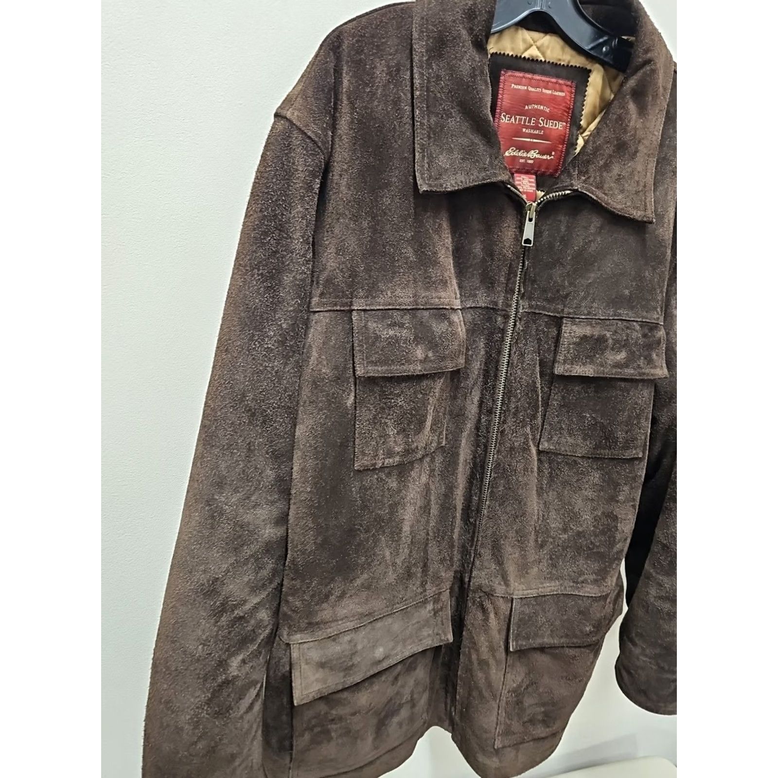 Eddie Bauer VINTAGE Eddie Bauer Jacket Mens XL Brown Seattle Suede Leather JACKET Size US XL / EU 56 / 4 - 5 Thumbnail