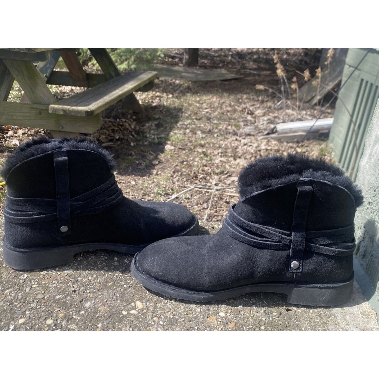 Ugg UGG Boot Black Women's 9 Black Suede Shearling Slip On Size US 9 / IT 39 - 5 Thumbnail