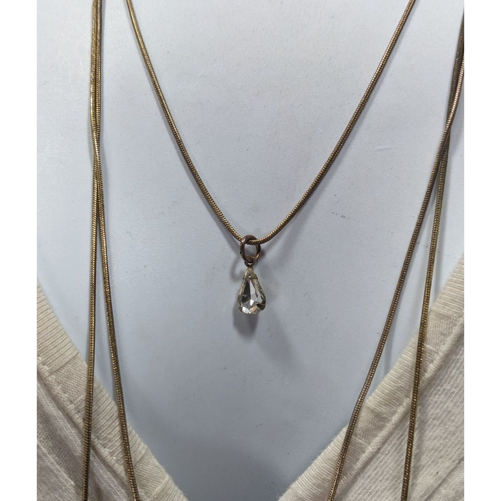 Other Elegant Triple Layer Gold Tone Snake Chain Necklace With Tea Size ONE SIZE - 5 Thumbnail