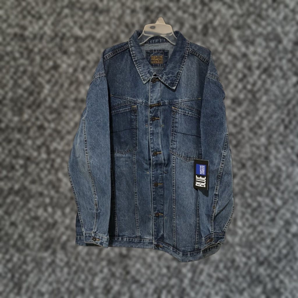 Denime VINTAGE Marithe Francois Girbaud X Front Blue Denim Jean Jacket 3XL NWT Men's Jacket Size US 39 - 1 Thumbnail