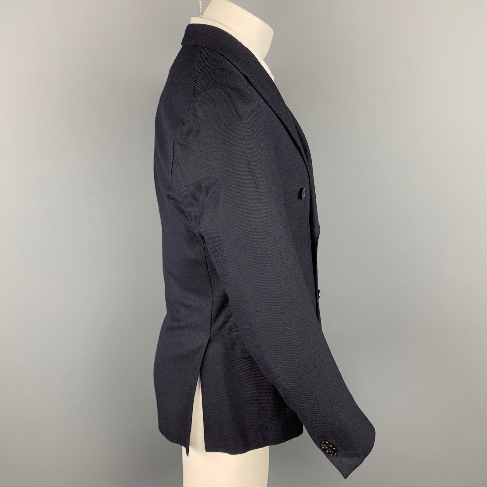 Ermenegildo Zegna ERMENEGILDO ZEGNA Size 40 Navy Silk / Wool Custom Sport Coat Size 40R - 3 Thumbnail