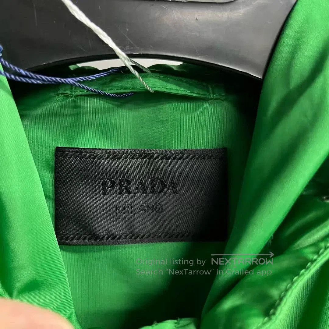 Prada prada green logo print hooded jacket. Size US L / EU 52-54 / 3 - 3 Thumbnail