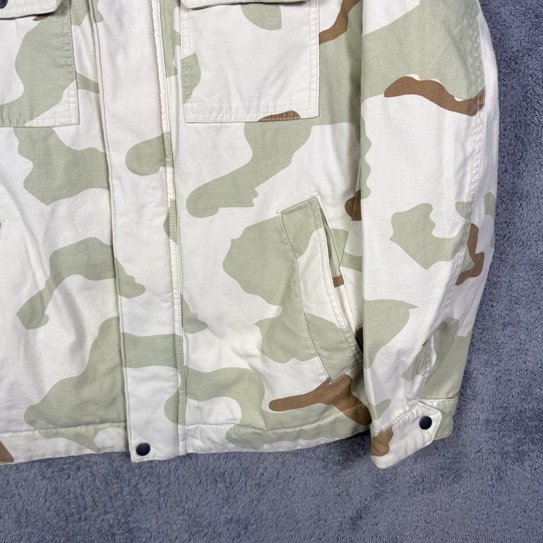 Levi's Levis Trucker Jacket Mens L Field Military Green Desert Full Zip Bomber Camouflage Shirt/Coat Jacket Mens L Green 90s? Size US L / EU 52-54 / 3 - 3 Thumbnail