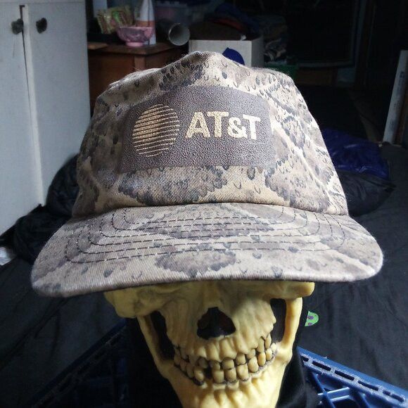 Other DS Vintage AT&T Camouflage Snake Reptile Snap Trucker Hat Size ONE SIZE - 1 Thumbnail