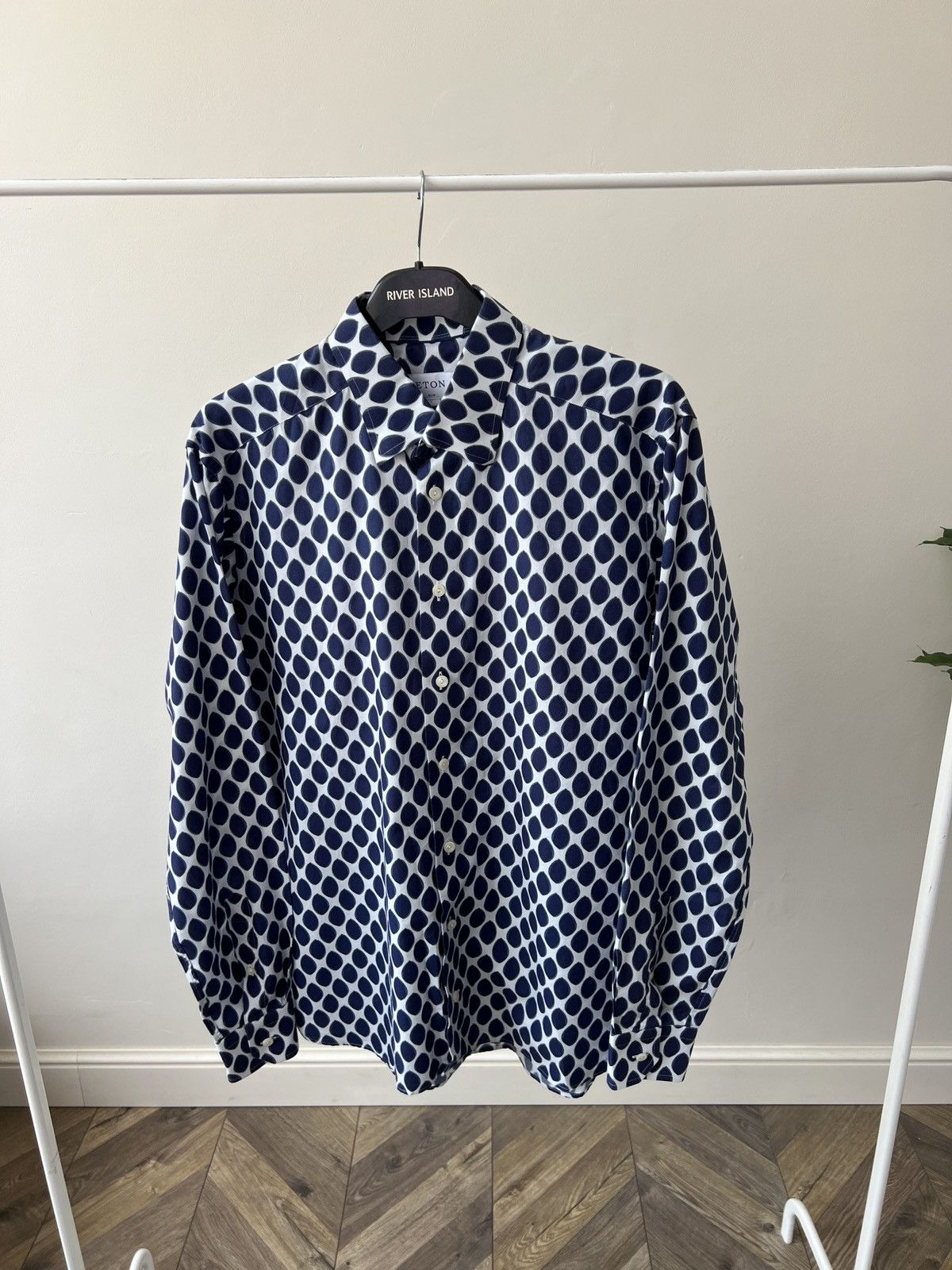 Eton × Vintage Vintage Eton Men’s Dress Shirt Geometric Print Size US L / EU 52-54 / 3 - 2 Thumbnail