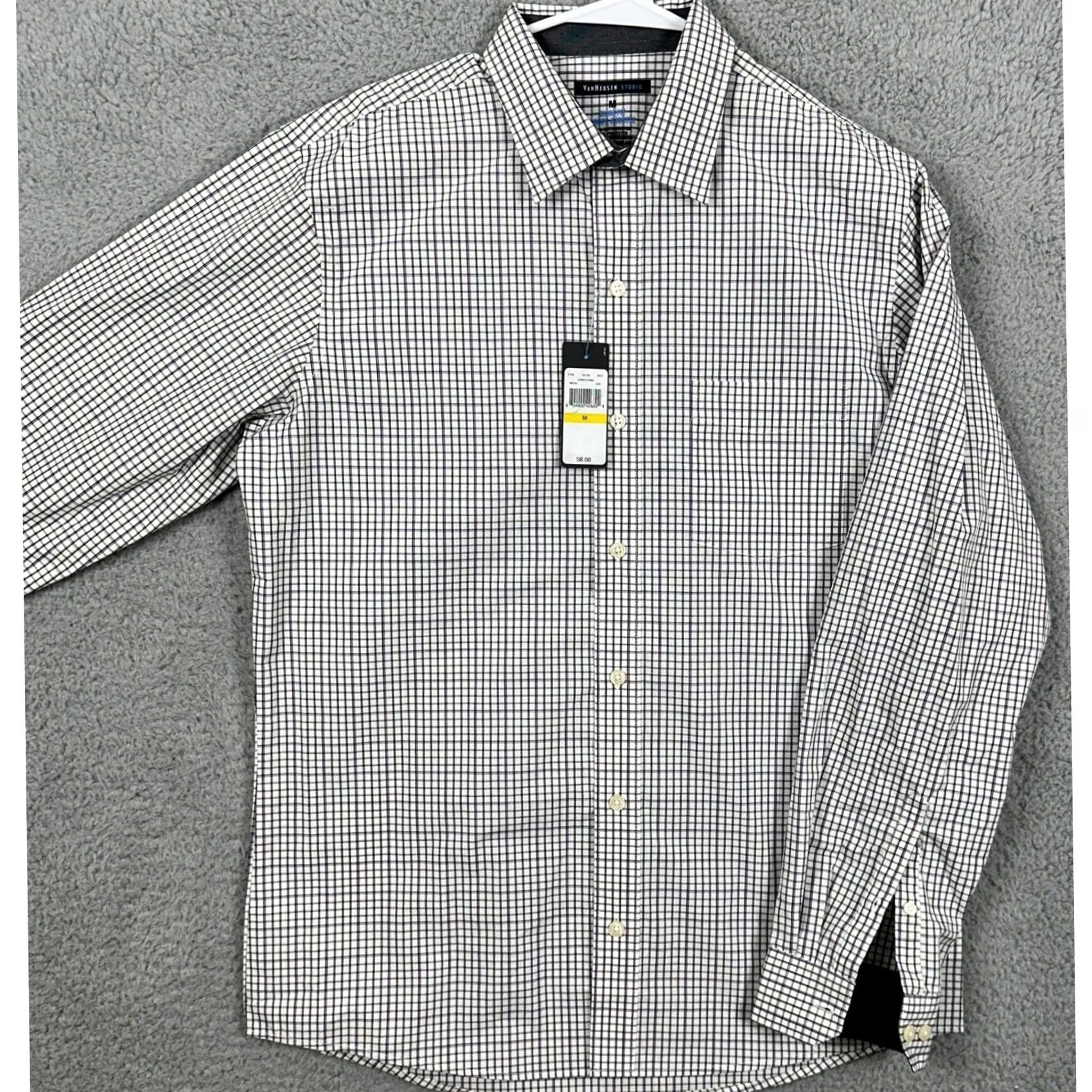 Van Heusen Van Heusen Shirt Button Up Mens Medium White Green Plaid Slim Fit Casual NEW Size US M / EU 48-50 / 2 - 2 Thumbnail