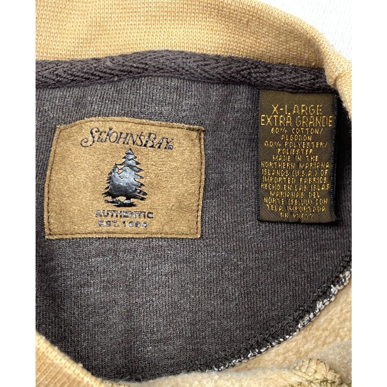 Vintage VINTAGE? No—ignore vintage. St. John's Bay XL Sweatshirt Crewneck Mens Pullover Fleece Gold Tan Outdoors 90s Outdoor All Seasons Mens Size US XL / EU 56 / 4 - 2 Thumbnail