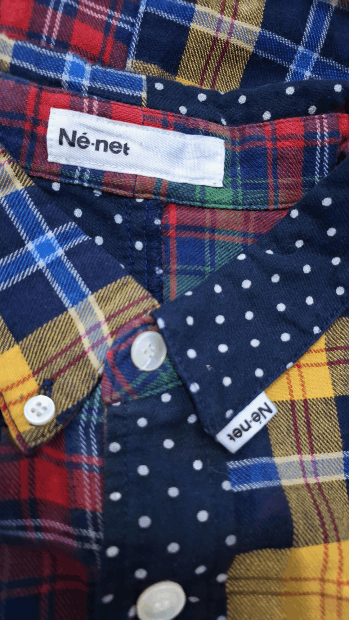 Ne-Net Ne-net issey miyake multicolor patchwork plaid flannel shirt Size US M / EU 48-50 / 2 - 2 Thumbnail