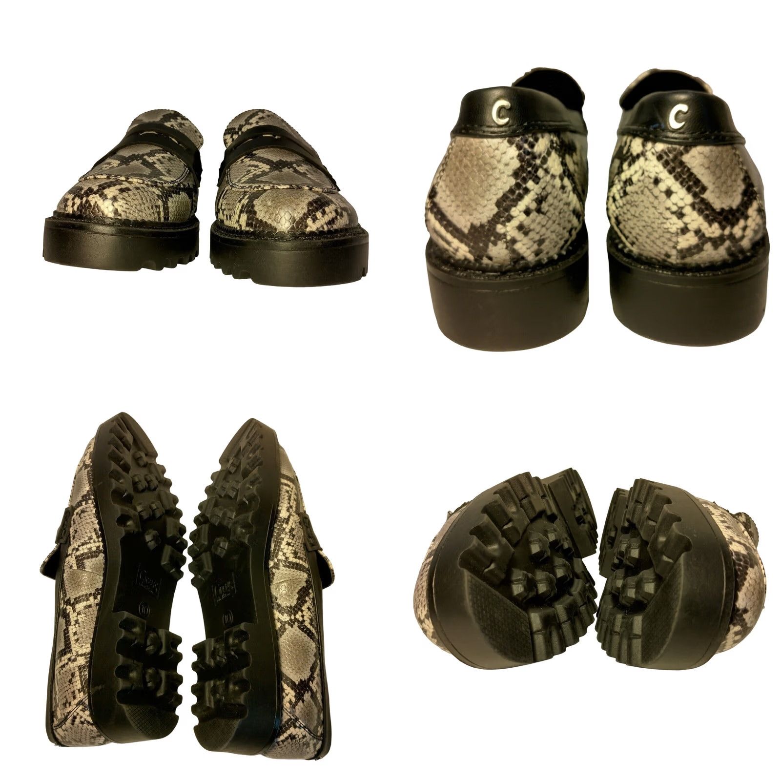 Sam Edelman Sam Edelman Circus Desmond Loafers Women 10 M Faux Snake Skin Black Gray Slip On Leather Flat Animal Print Casual Shoes - Mens? Size US 10 / IT 40 - 8 Thumbnail