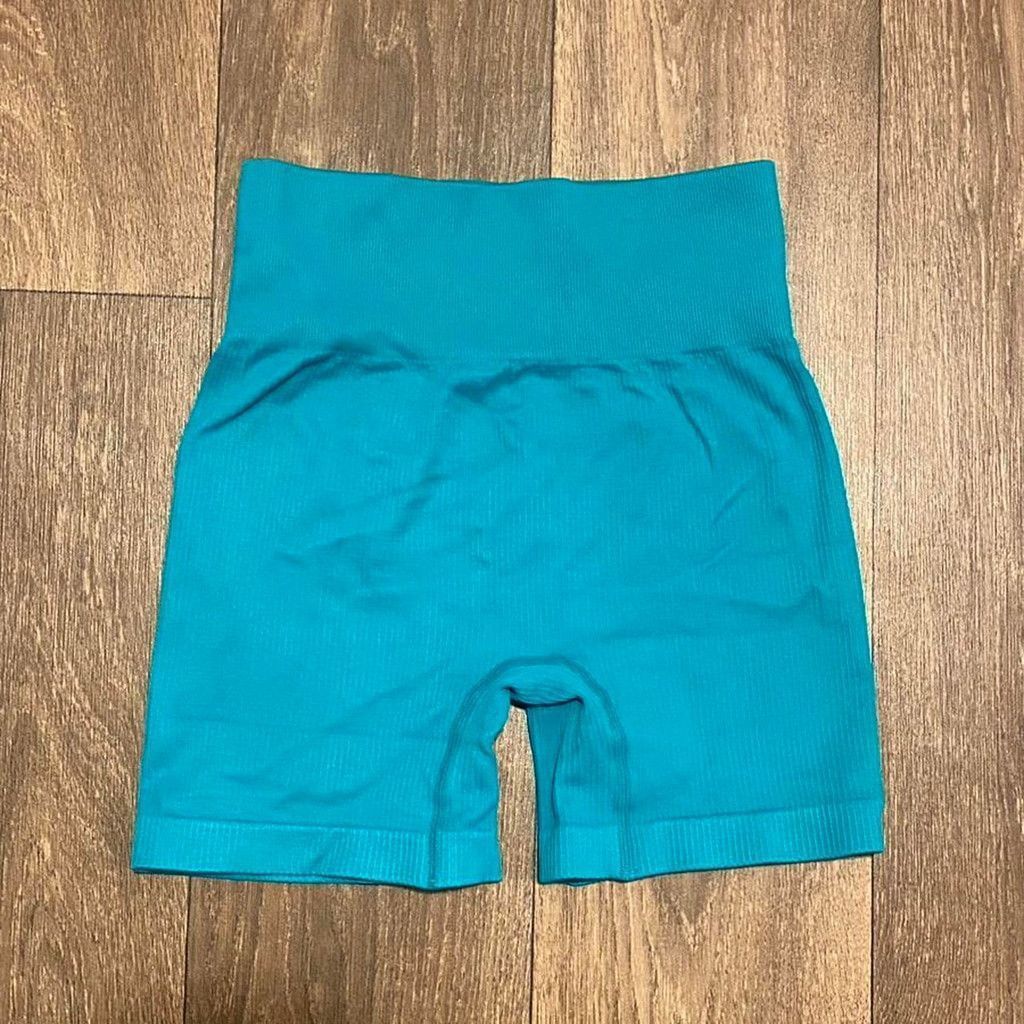 The Unbranded Brand Blue Seamless high waisted gym shorts size S Size 27" / US 4 / IT 40 - 1 Thumbnail