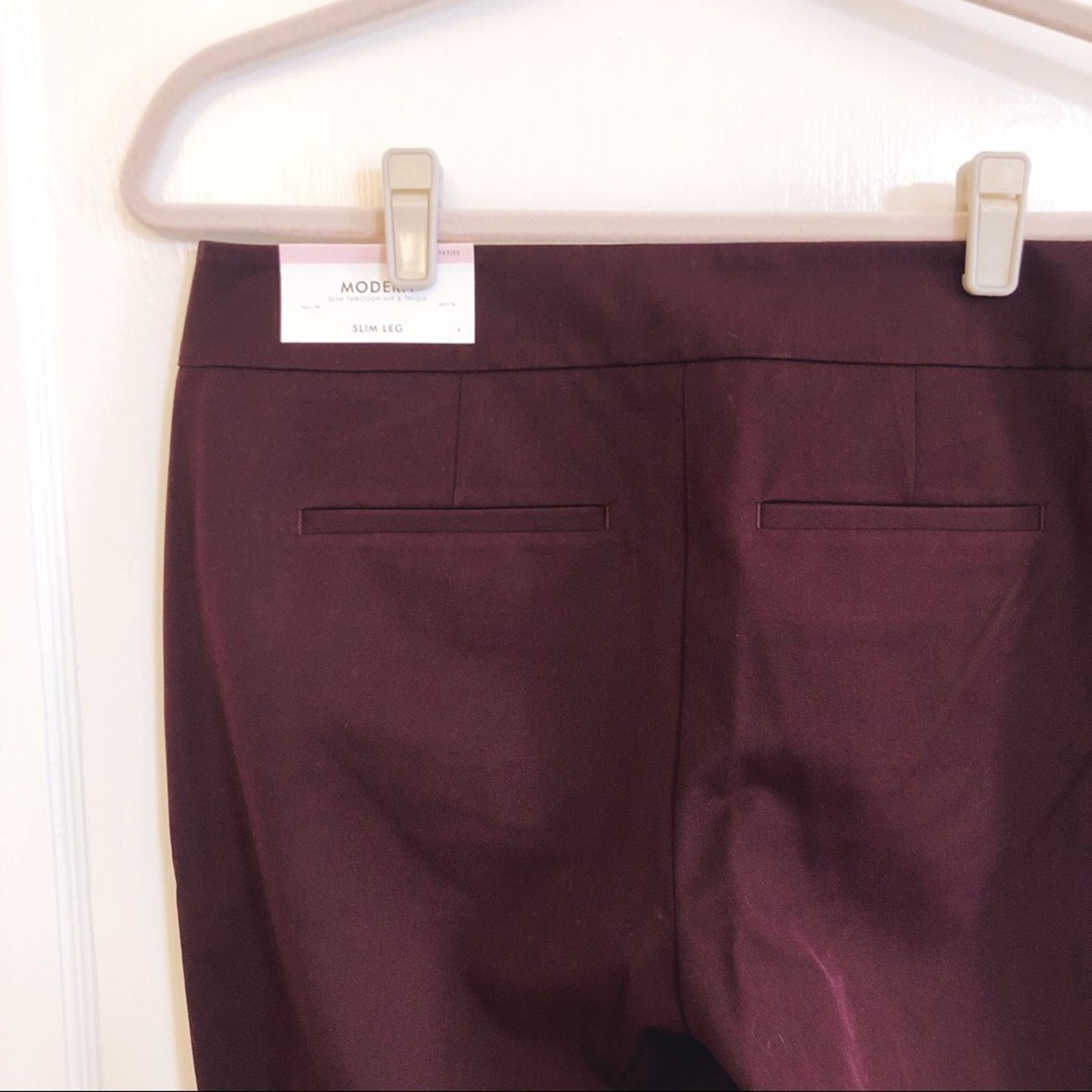 Ann Taylor Ann Taylor Maroon Modern Slim Leg Dress Pants Size 28" / US 6 / IT 42 - 11 Thumbnail