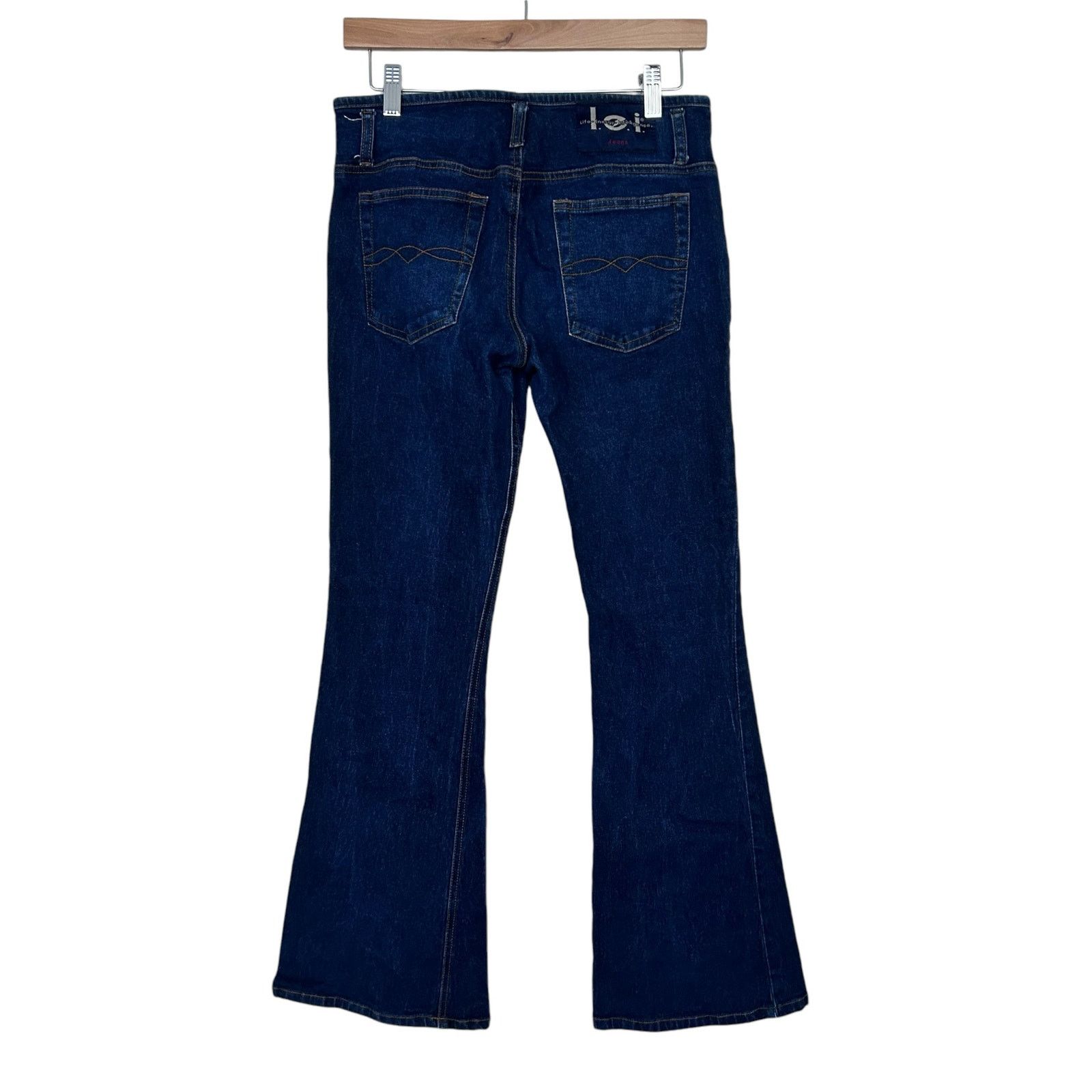 L.E.I. Vintage Y2K LEI Low Rise Flare Jeans Sz 7 Size 28" / US 6 / IT 42 - 6 Thumbnail