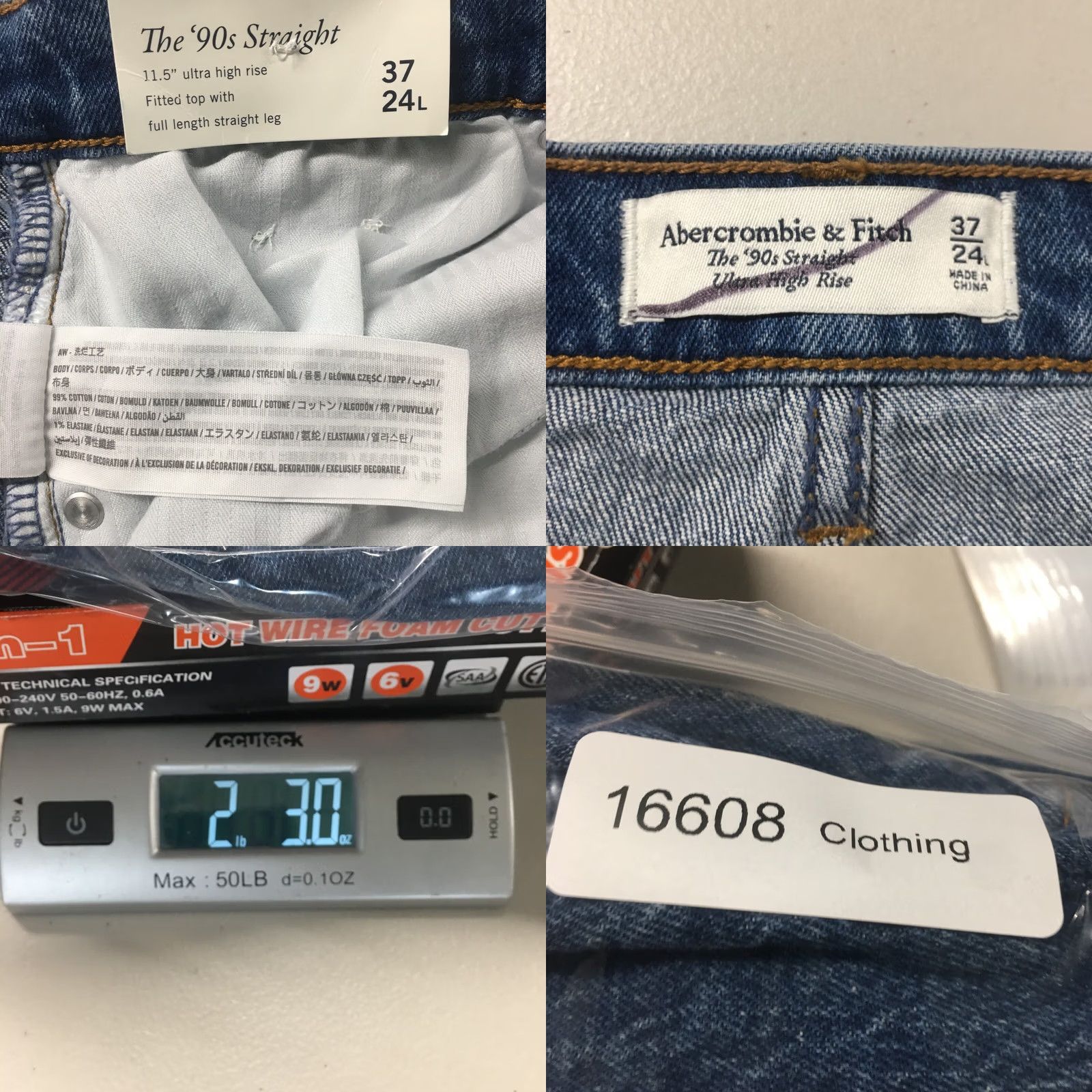 Abercrombie & Fitch Abercrombie & Fitch The 90s Straight Jeans Womens 37 Blue High Rise Ripped NEW Size 25" / US 0 / IT 36 - 9 Thumbnail