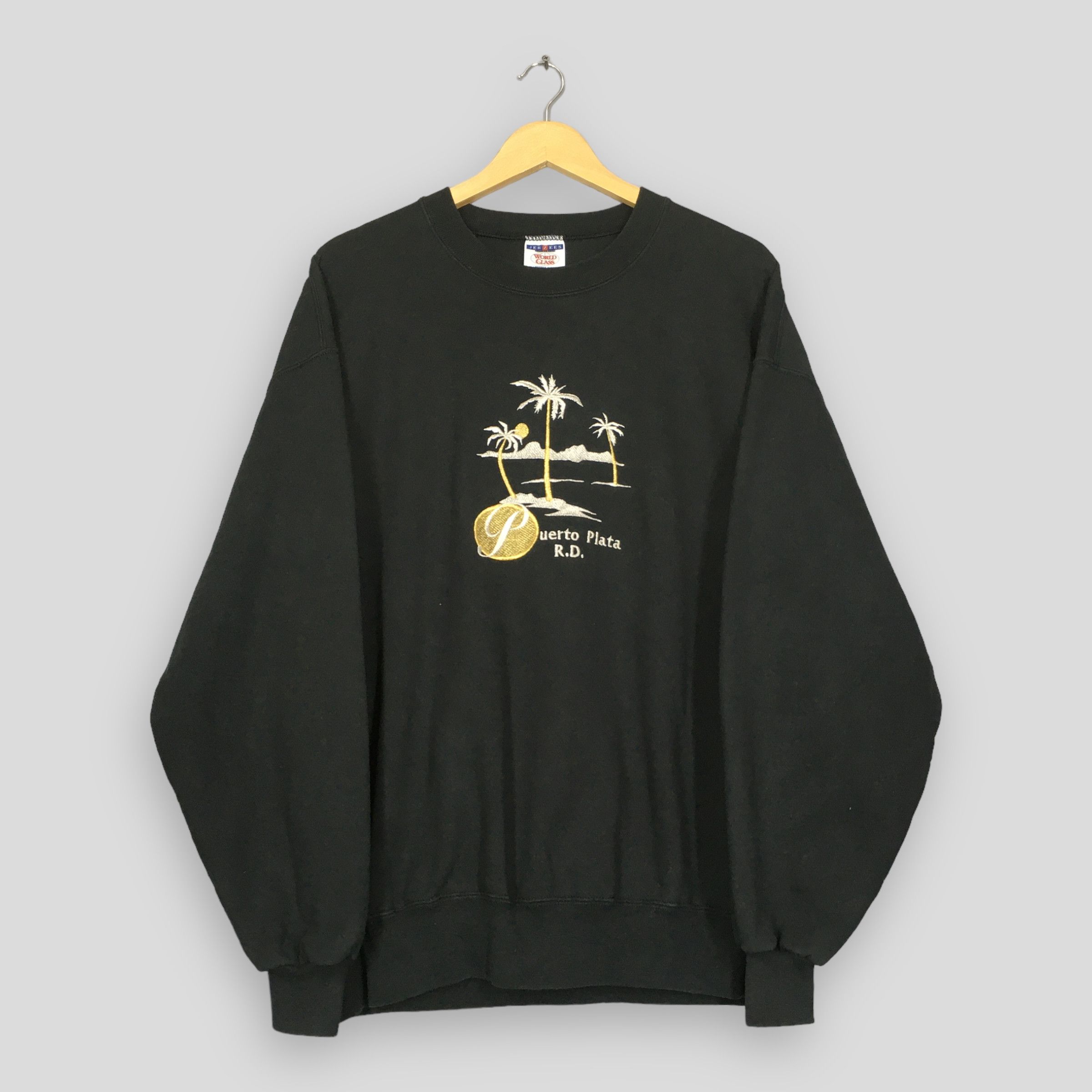 Jerzees × Vintage Vintage Puerto Plata Black Sweatshirt XLarge Size US XL / EU 56 / 4 - 1 Thumbnail
