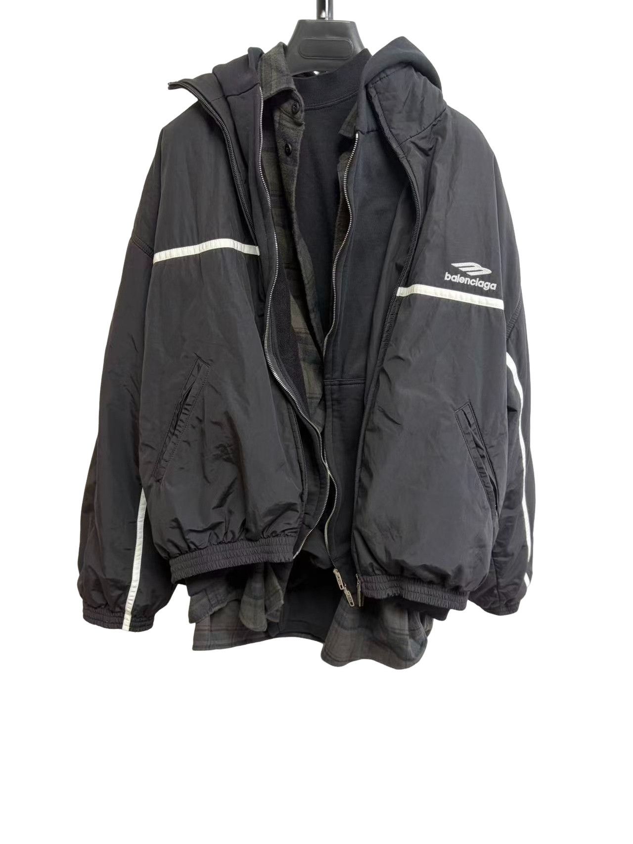Balenciaga Balenciaga Logo Layered Zip-Up Jacket Size 2 Size US M / EU 48-50 / 2 - 1 Thumbnail