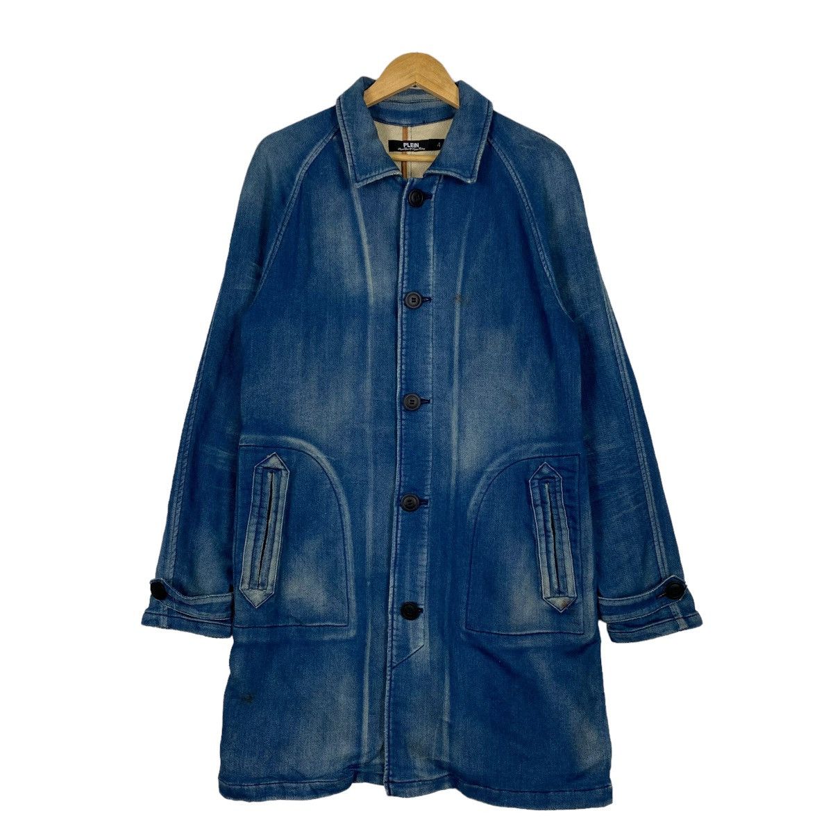Blue Blue Japan × Indigo × Japanese Brand PLEIN INDIGO LONG JACKET Size US M / EU 48-50 / 2 - 2 Thumbnail