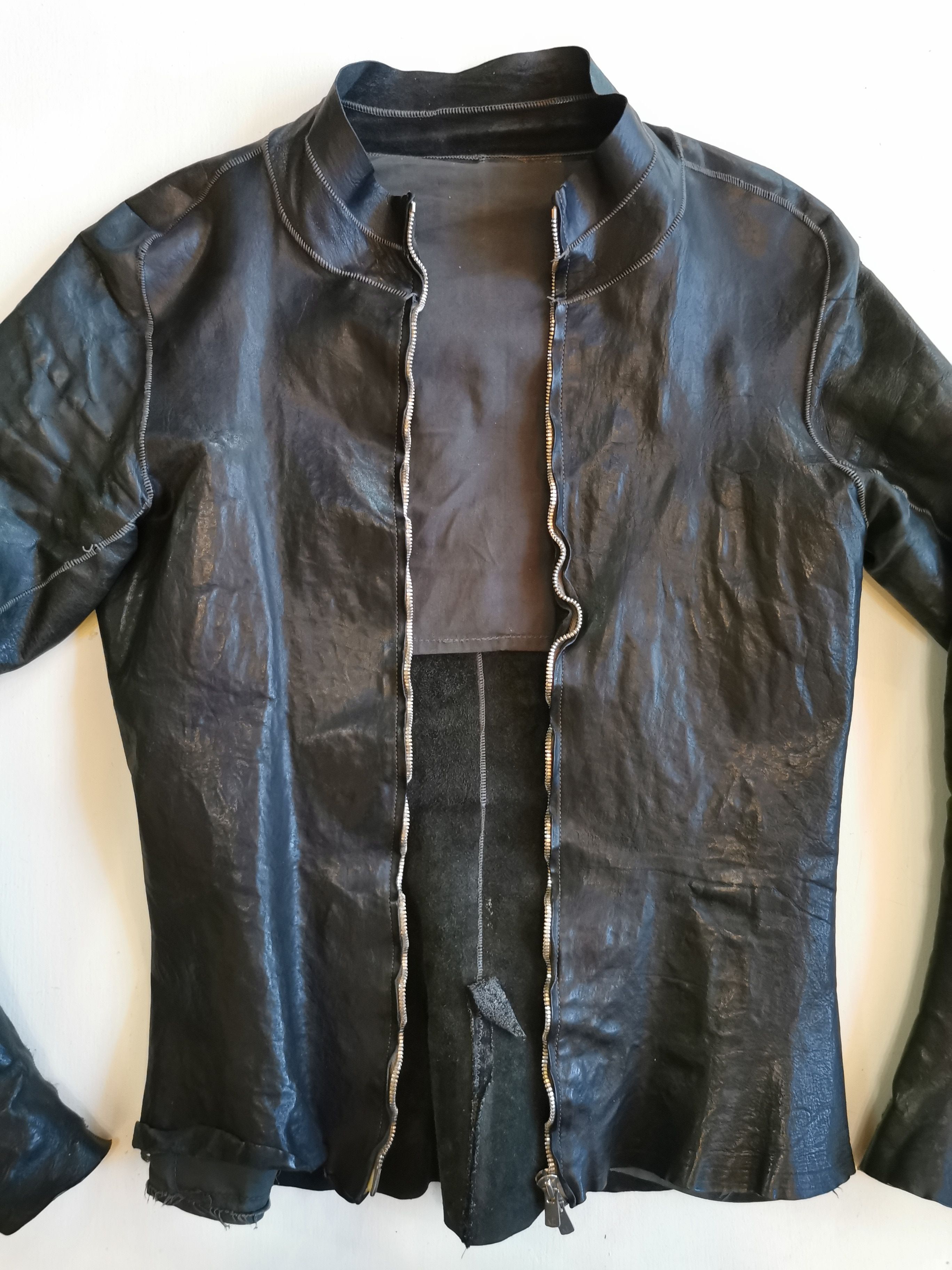 A1923 2009 Augusta Black Horse Leather Jacket Size US XXS / EU 40 - 2 Thumbnail
