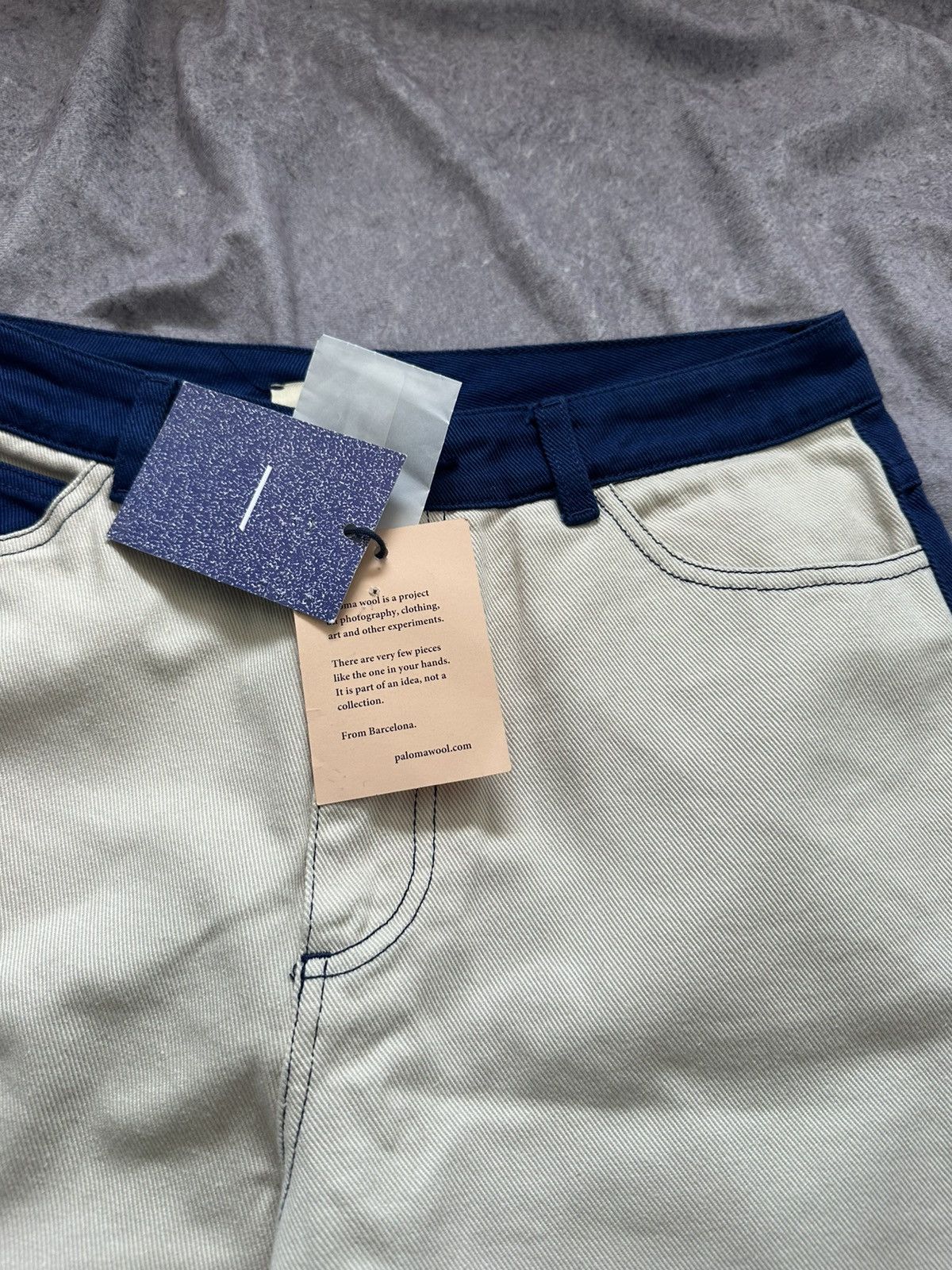 Paloma Wool Paloma Wool Dax Pant EU38 Cream Blue Straight High Waist Size 26" / US 2 / IT 38 - 9 Thumbnail