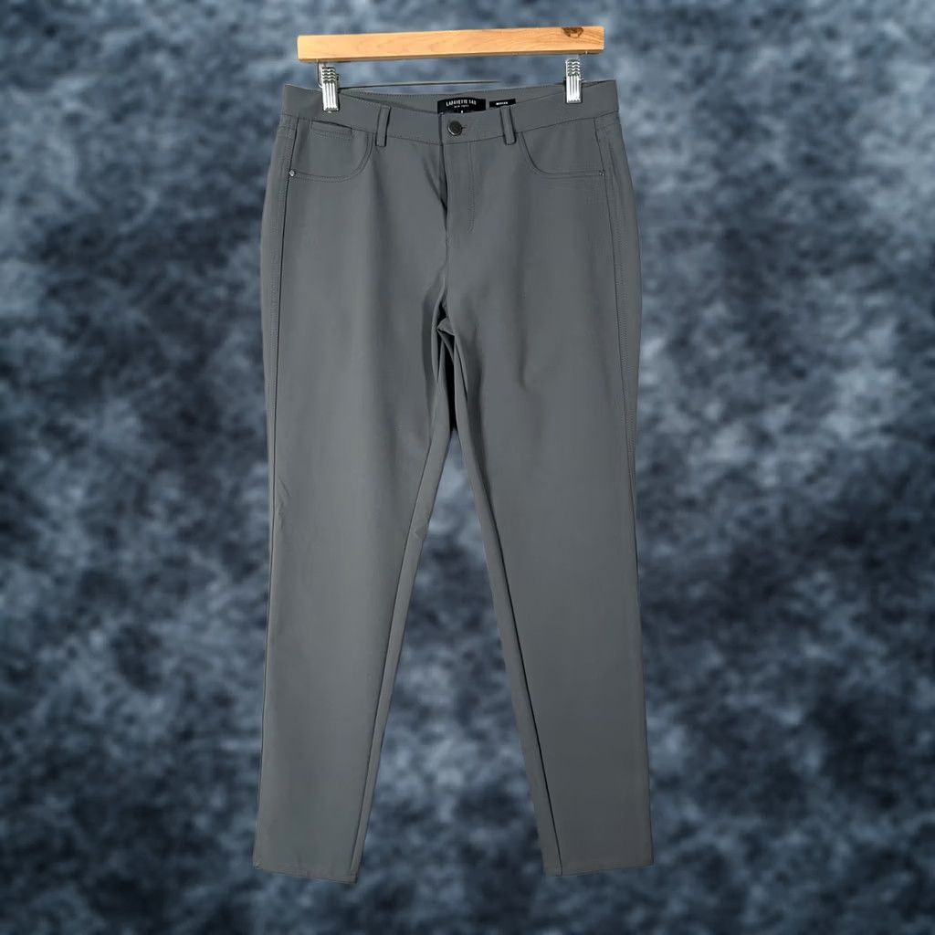 Vintage Lafayette 148 New York Mercer Pants Women 8 Gray Acclaimed Stretch Slim Trousers Size 30" / US 8 / IT 44 - 1 Thumbnail