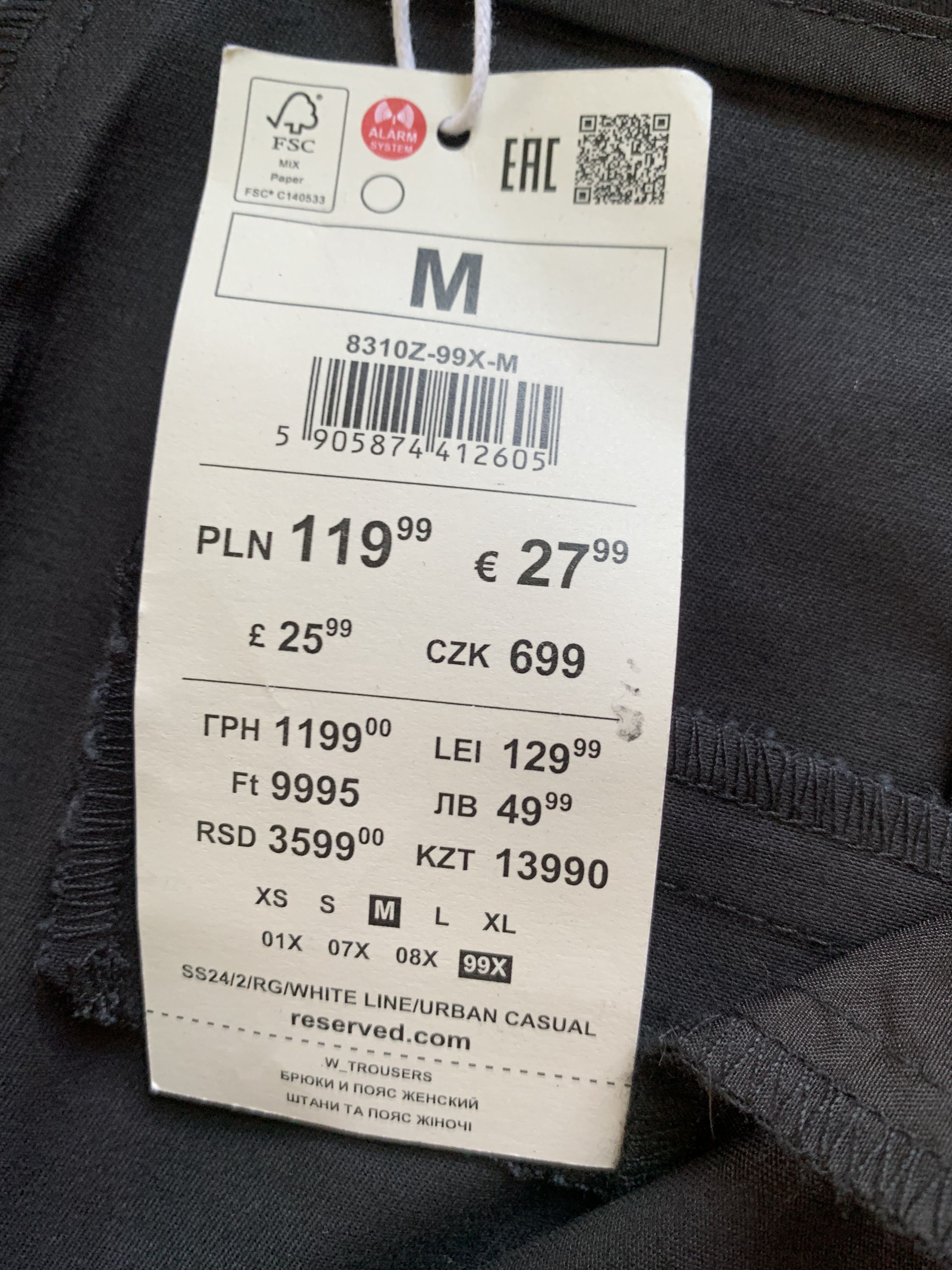 Reserved Reserved Womens Black Casual Pants Trousers Size 32" / US 10 / IT 46 - 7 Thumbnail