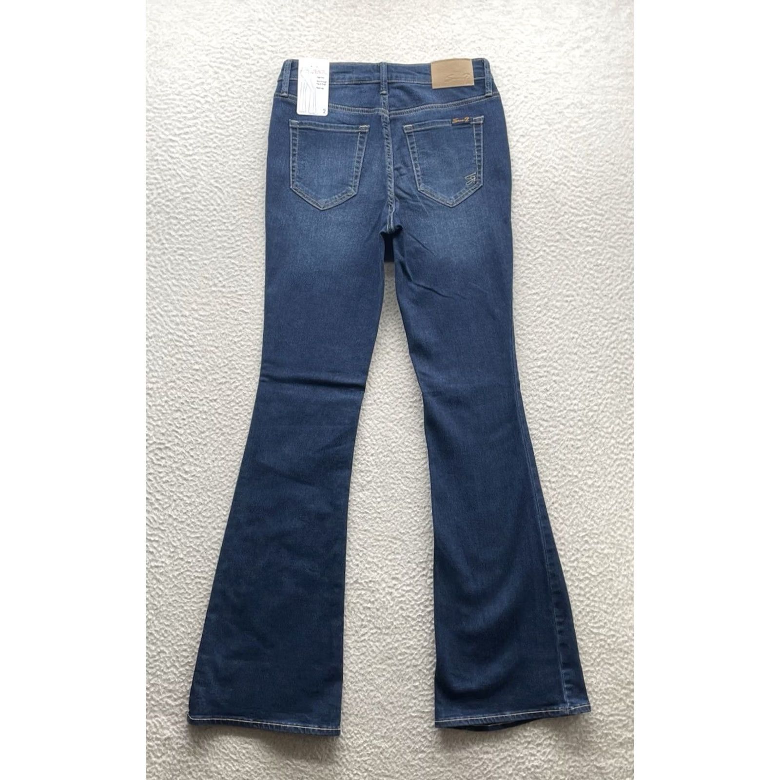 Vintage Seven7 Jeans Slim Flared Denim Blue 28x32 High Rise Women's Jeans 28 Waist 32 Inseam Distressed? No. Size 26" / US 2 / IT 38 - 7 Thumbnail