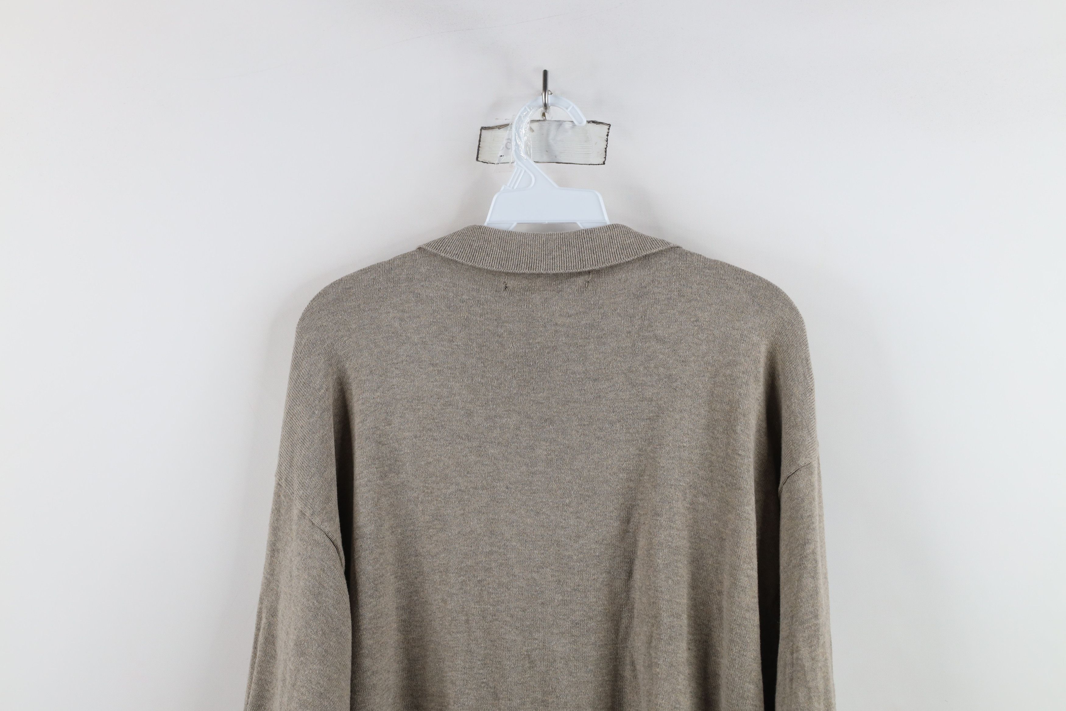 Vintage Vintage 90s Streetwear Collared Knit Pullover Sweater Beige Size US XL / EU 56 / 4 - 9 Thumbnail