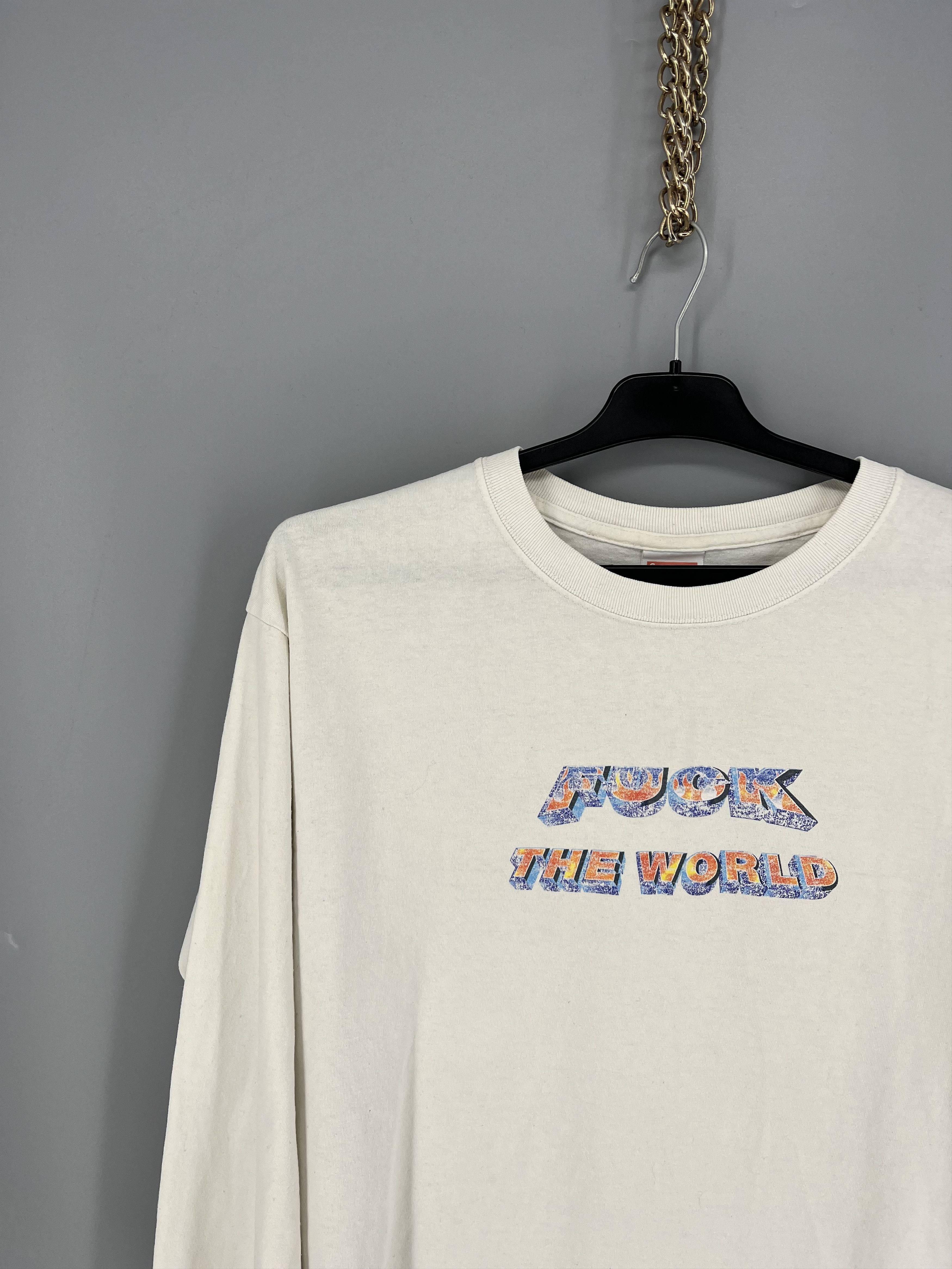 Supreme Vintage Y2K Supreme “Fuck The World” LS Tee Size US L / EU 52-54 / 3 - 4 Thumbnail