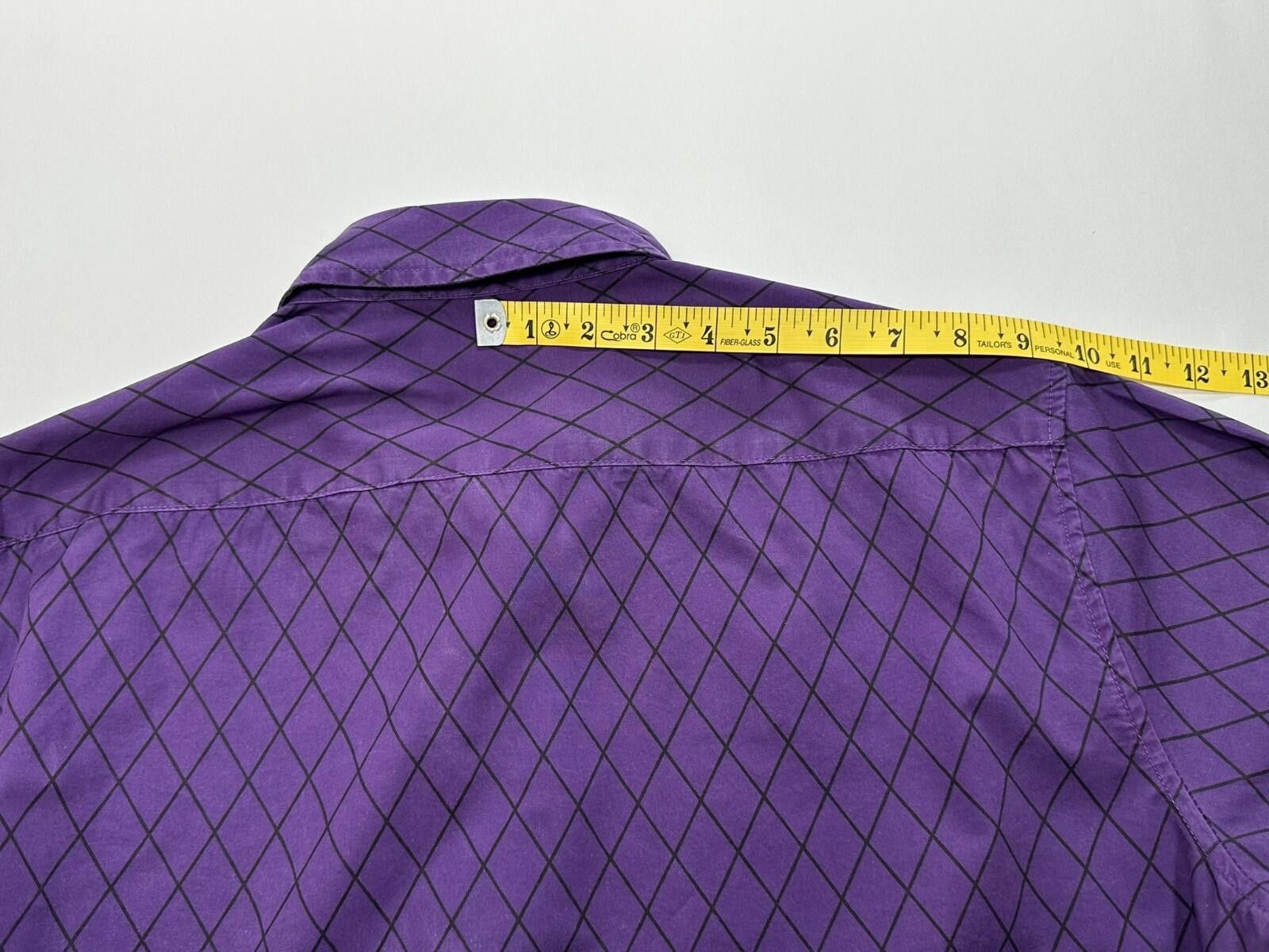 Other Coofandy Cotton/Poly Diamond Check Button Up Purple Mens L Size US L / EU 52-54 / 3 - 6 Thumbnail