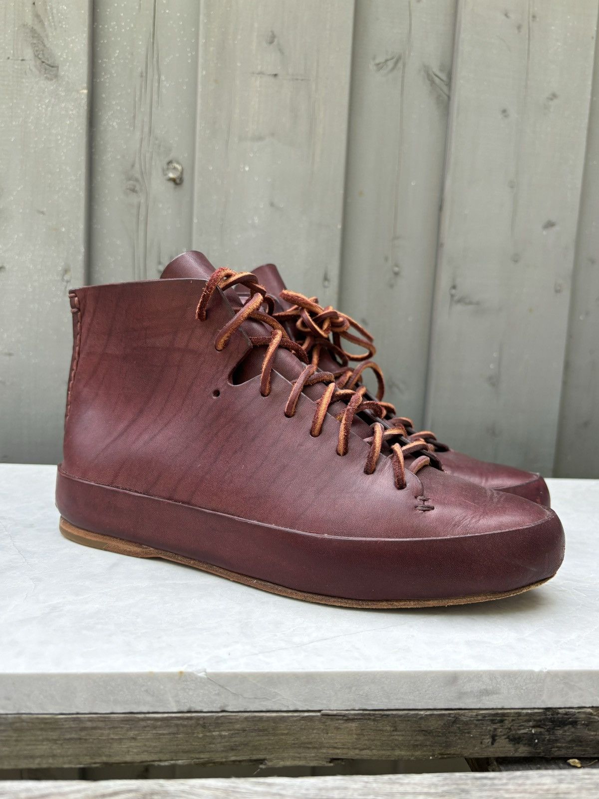 Feit Classic High Leather Shoes Size 37 Goodyear Oxblood