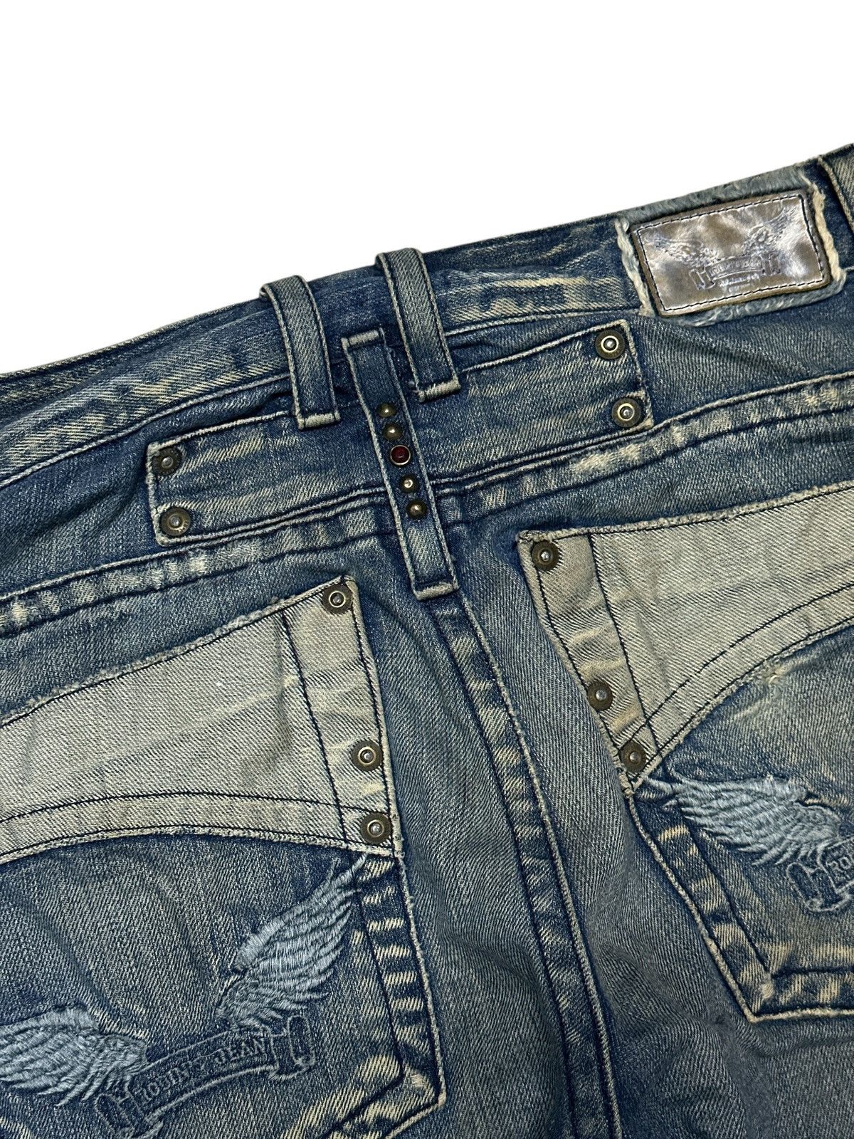 Kapital Distress Robin Jeans Flare Embroid Denim. Size US 32 / EU 48 - 20 Thumbnail