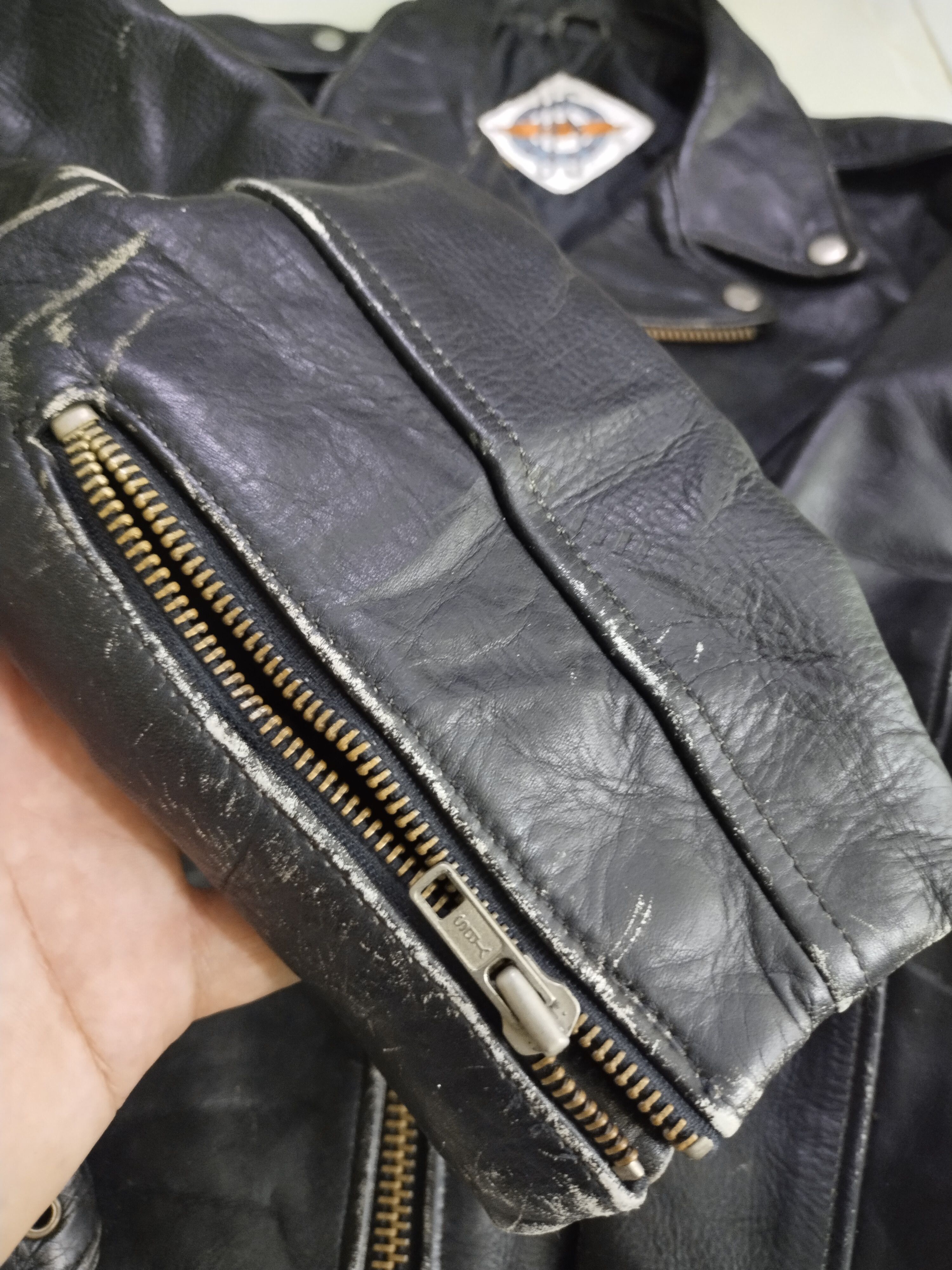 Genuine Leather Vintage Genuine Wear Double Leather Motorcycle Jacket Rare Size US M / EU 48-50 / 2 - 11 Thumbnail