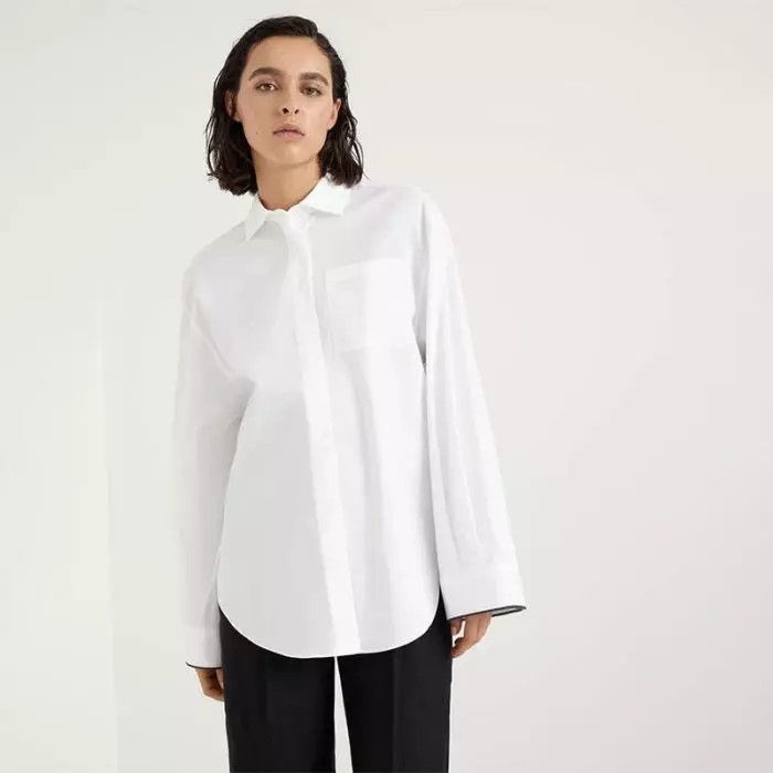 Brunello Cucinelli o1la1rc1a0425 Blouse in White Size L / US 10 / IT 46 - 1 Thumbnail