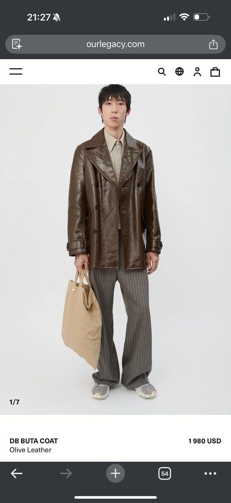Our Legacy Our Legacy waxed leather coat size 50 Size US M / EU 48-50 / 2 - 7 Thumbnail