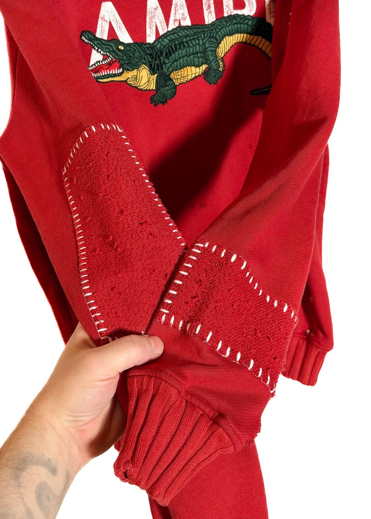 Amiri Amiri 2018 Red Shotgun Crocodile Embroidered Logo Sweatshirt Size US M / EU 48-50 / 2 - 5 Thumbnail