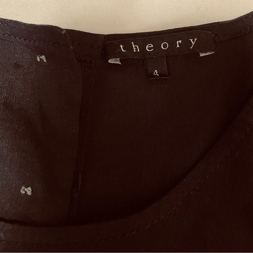 Theory Theory Linen Blend Short Sleeve Large Pockets Black Mini Dr Size S / US 4 / IT 40 - 7 Thumbnail