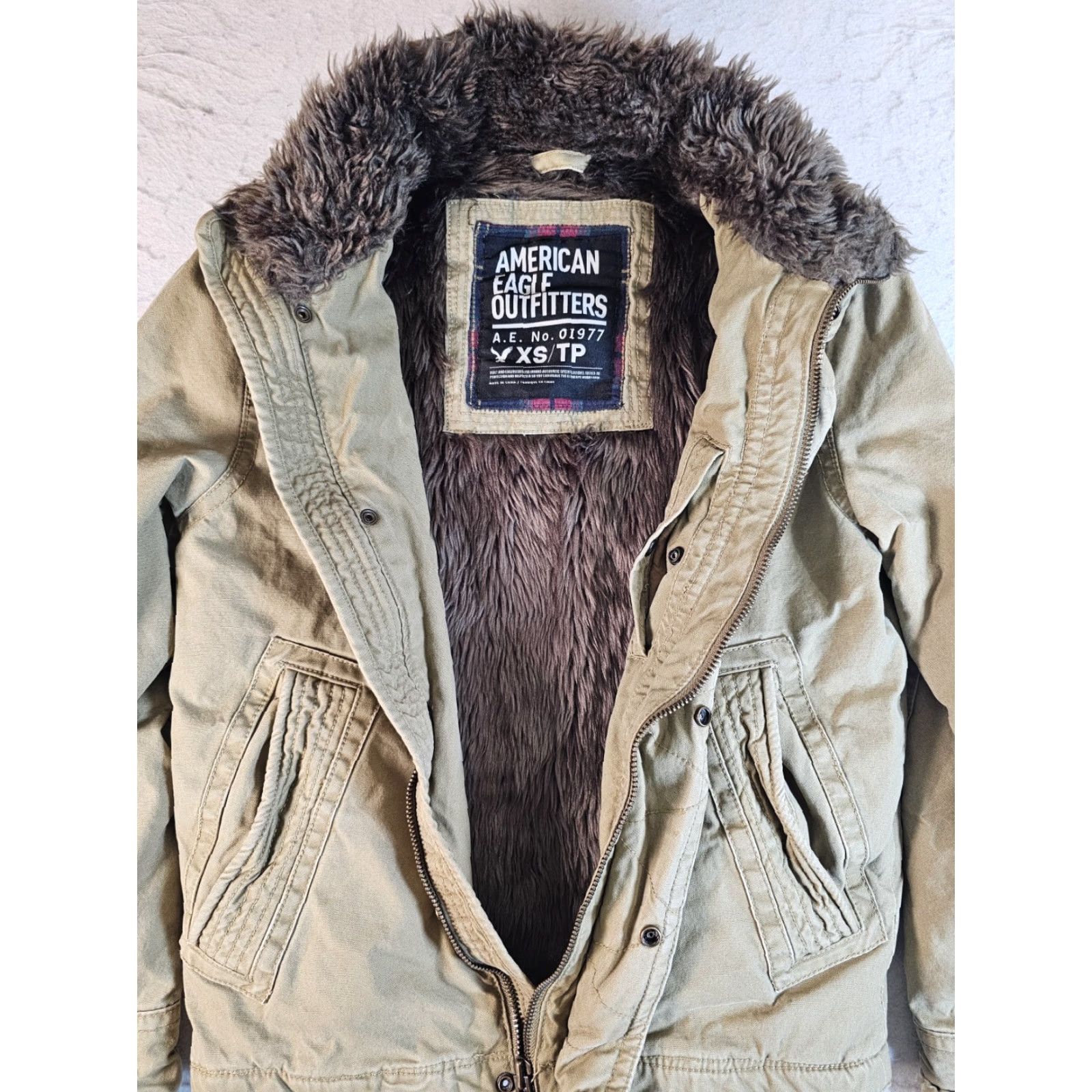 American Eagle Outfitters VINTAGE American Eagle Coat Chore Jacket Full Zip Faux Fur Lined XS Brown Men Regular Short 90s Classic Outdoor Size US XS / EU 42 / 0 - 7 Thumbnail