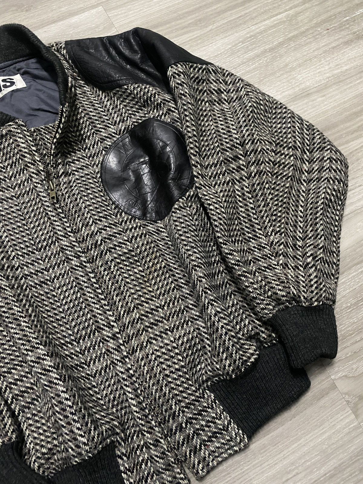 Issey Miyake 80s Issey Miyake Chisato Tsumori - Herringbone wool bomber Size US L / EU 52-54 / 3 - 3 Thumbnail