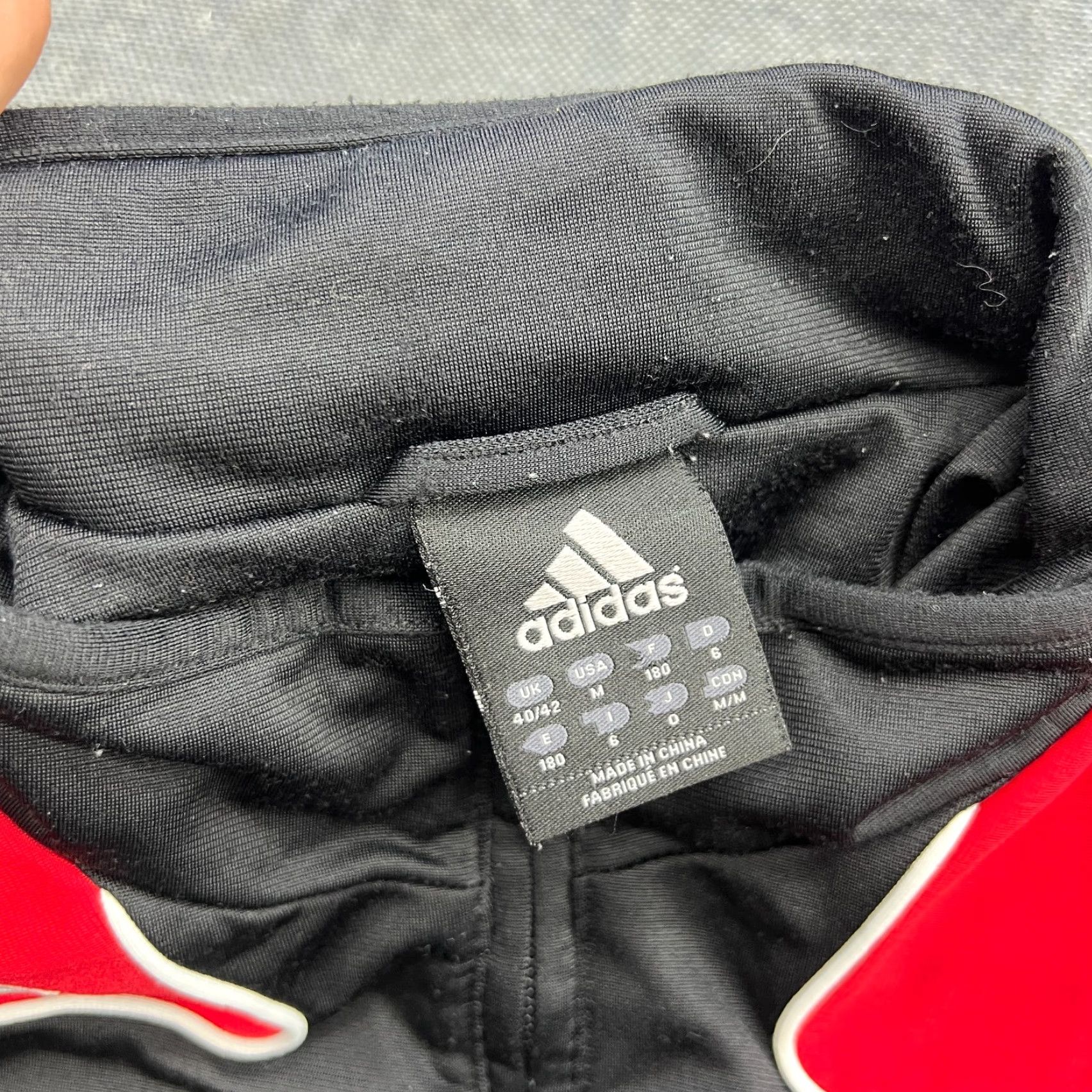 Adidas AC Milan Track Football Jacket Medium Adidas Full Zip Black Red Mens Middle Length Snap Zip Quick Dry Full Zip Size US M / EU 48-50 / 2 - 6 Thumbnail