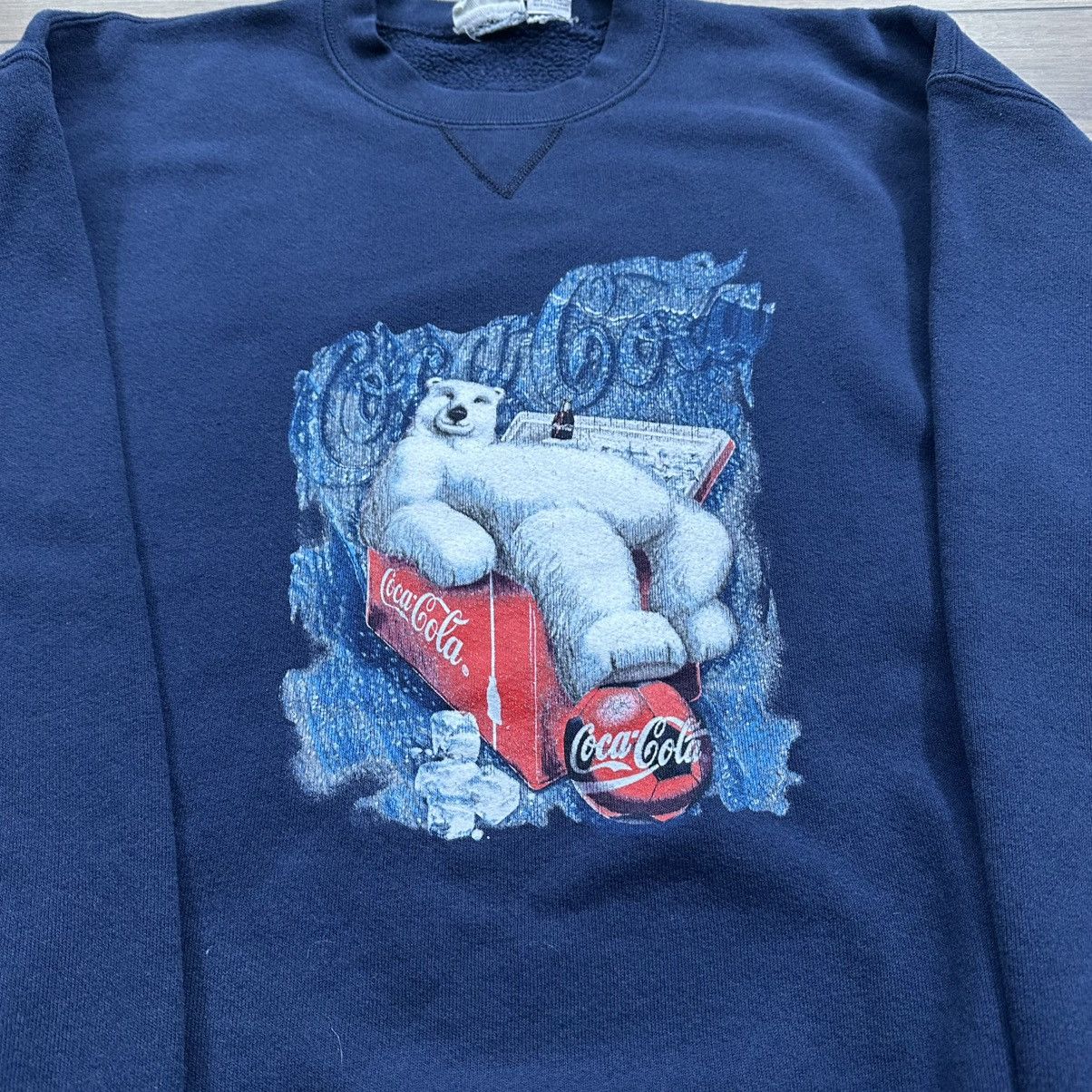 Coca Cola Vintage 1999 Coca Cola Polar Bear Crewneck Sweatshirt Size US L / EU 52-54 / 3 - 6 Thumbnail