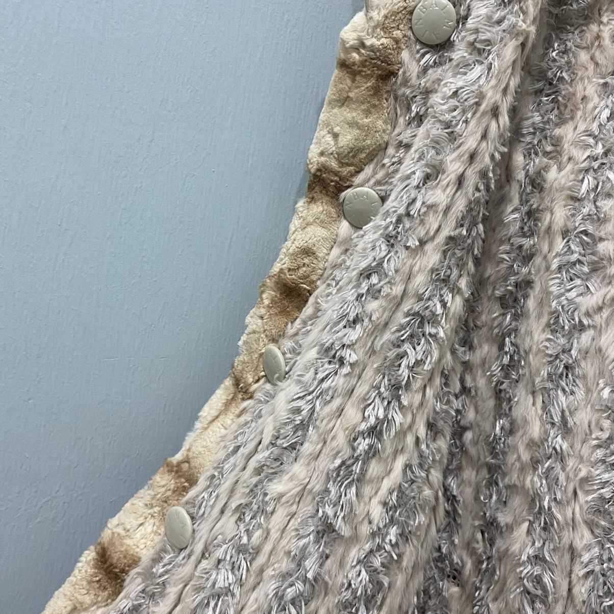 Balmain VINTAGE BALMAIN 1990s Reversible Striped Rabbit Fur Coat L Size L / US 10 / IT 46 - 14 Thumbnail