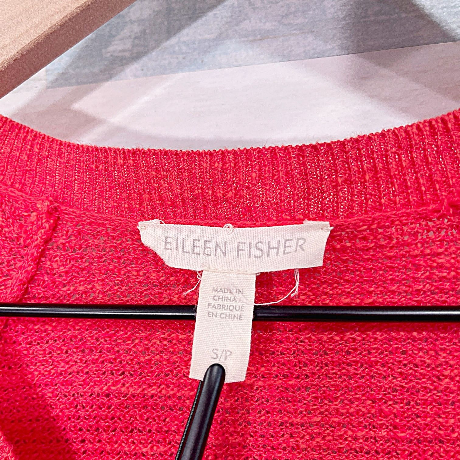 Eileen Fisher Eileen Fisher Organic Linen Blend V Sweater Red Womens Small Size S / US 4 / IT 40 - 4 Thumbnail