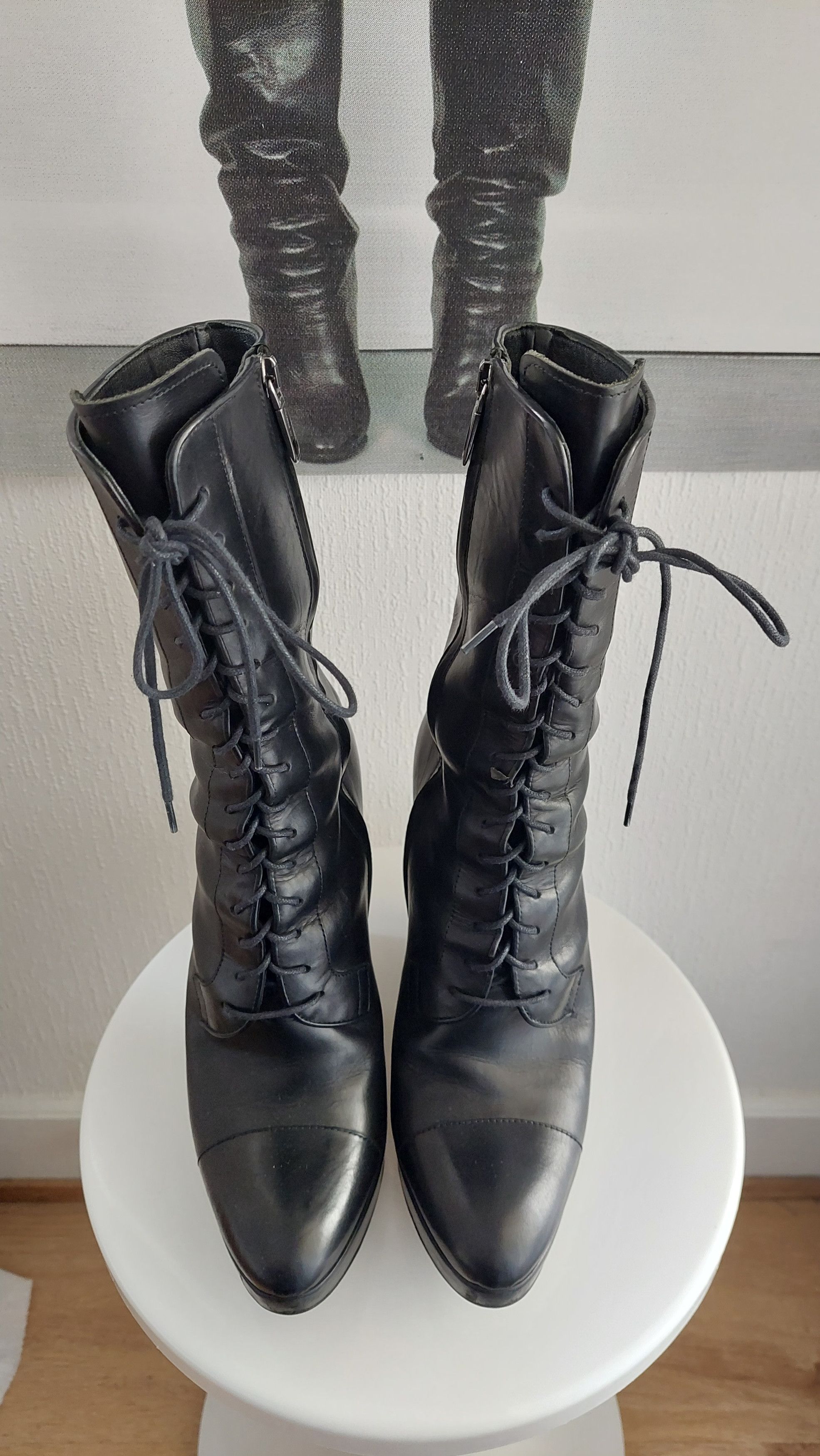 Jil Sander Jil Sander FW2006 lace up wedge boots Size US 7.5 / IT 37.5 - 7 Thumbnail