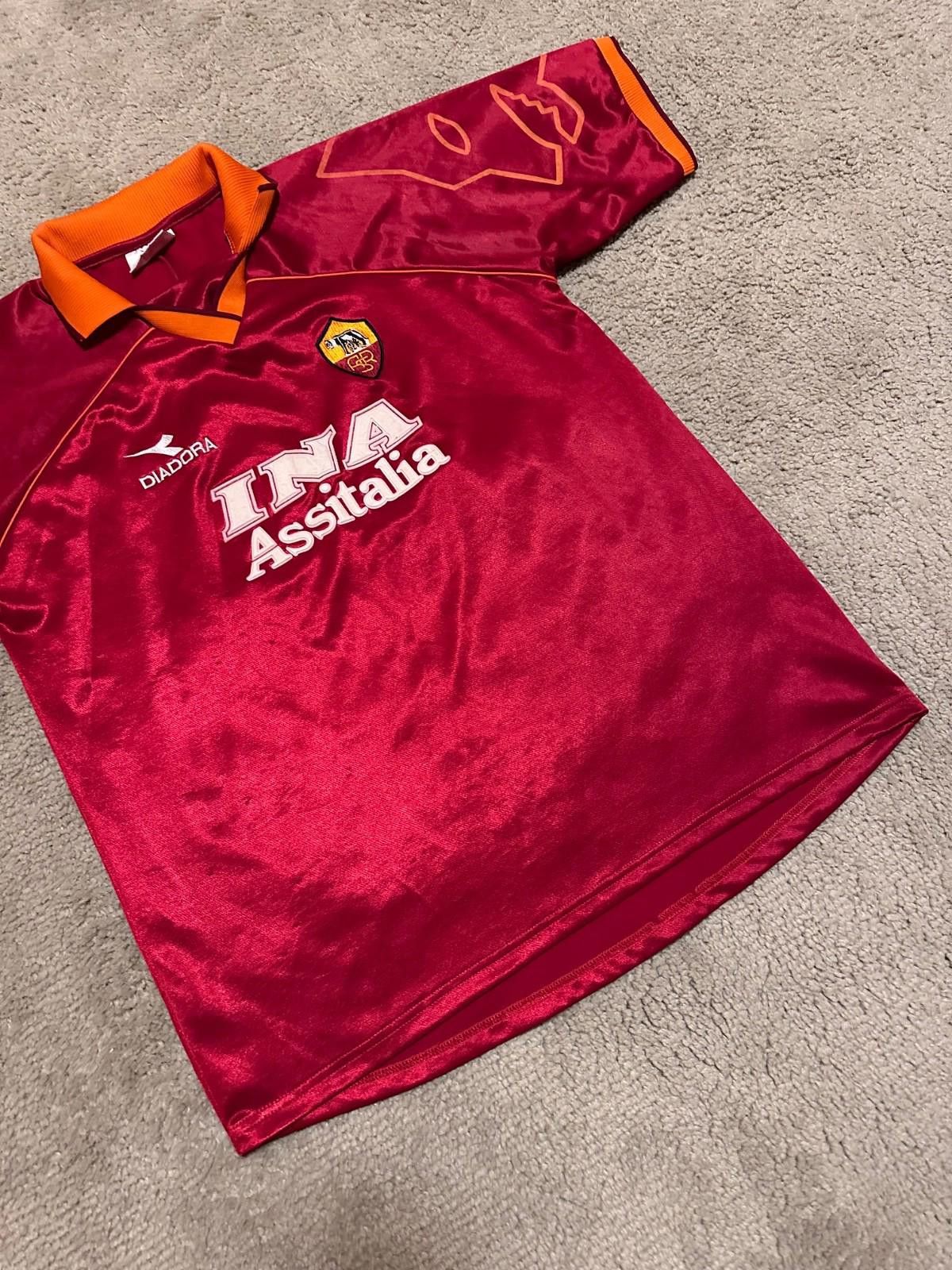 Diadora Diadora AS Roma 1999/00 Home Football Shirt Soccer Jersey Size US L / EU 52-54 / 3 - 2 Thumbnail