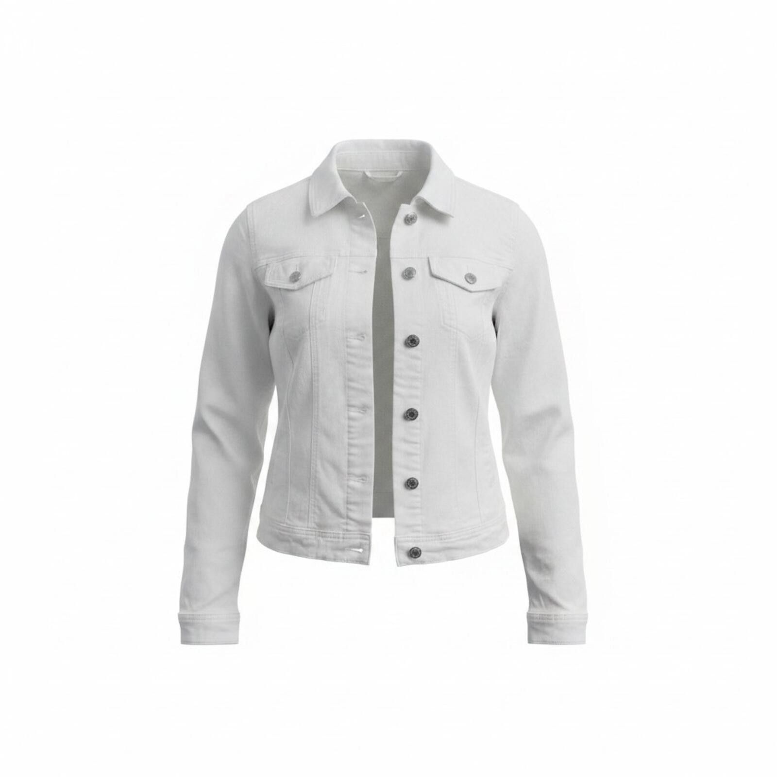 Other White Denim Jacket M Layer Streetwear Clean Girl Minimalist Size ONE SIZE - 1 Thumbnail
